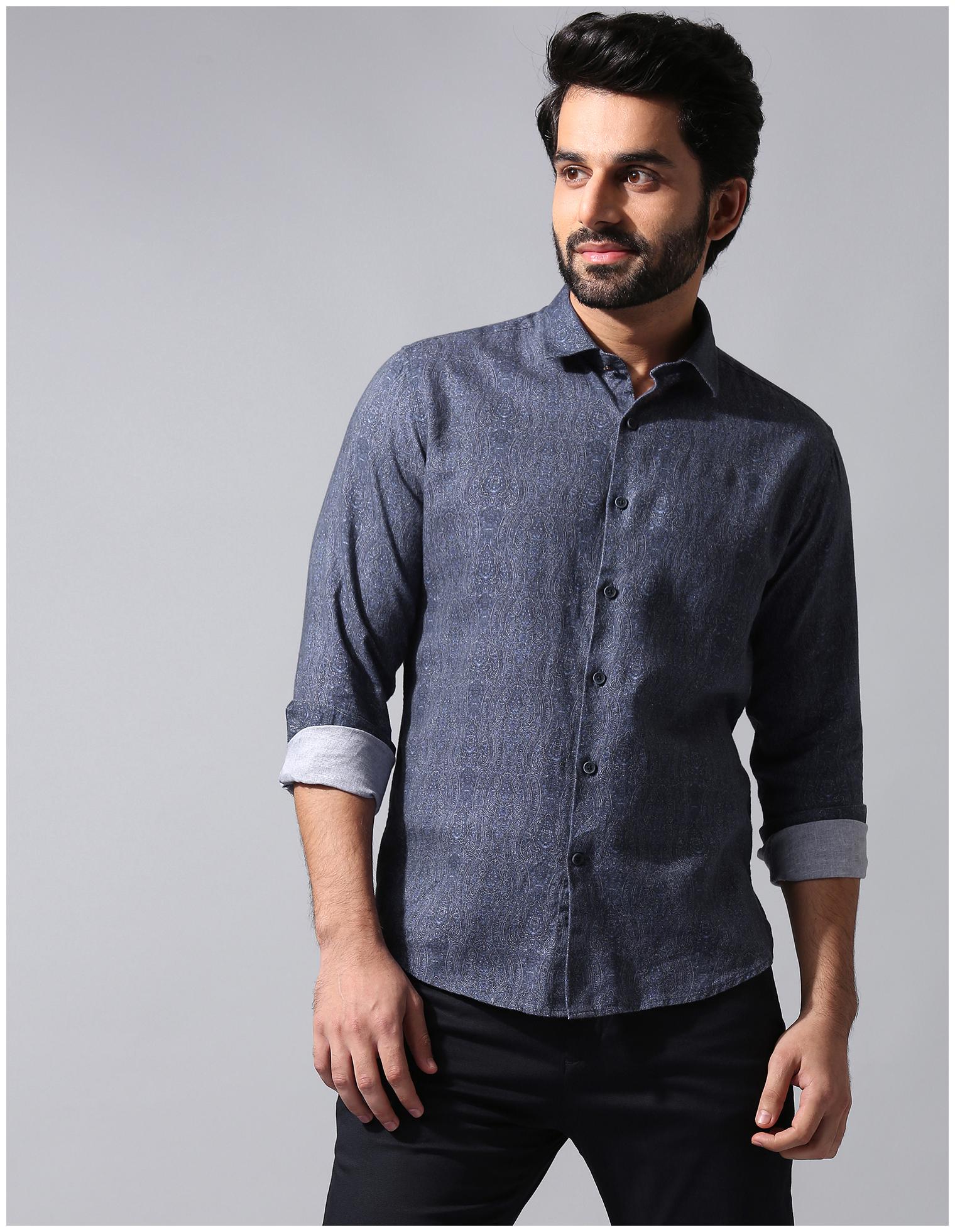 

True Blue Men Slim fit Formal Shirt - Blue