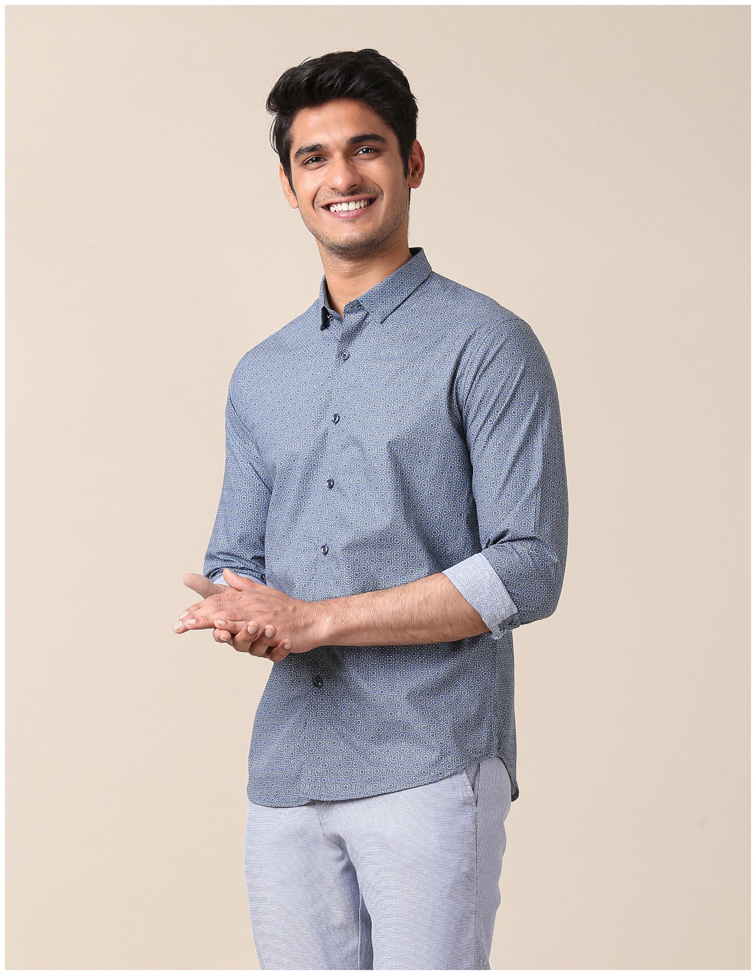 

True Blue Men Slim fit Formal Shirt - Blue