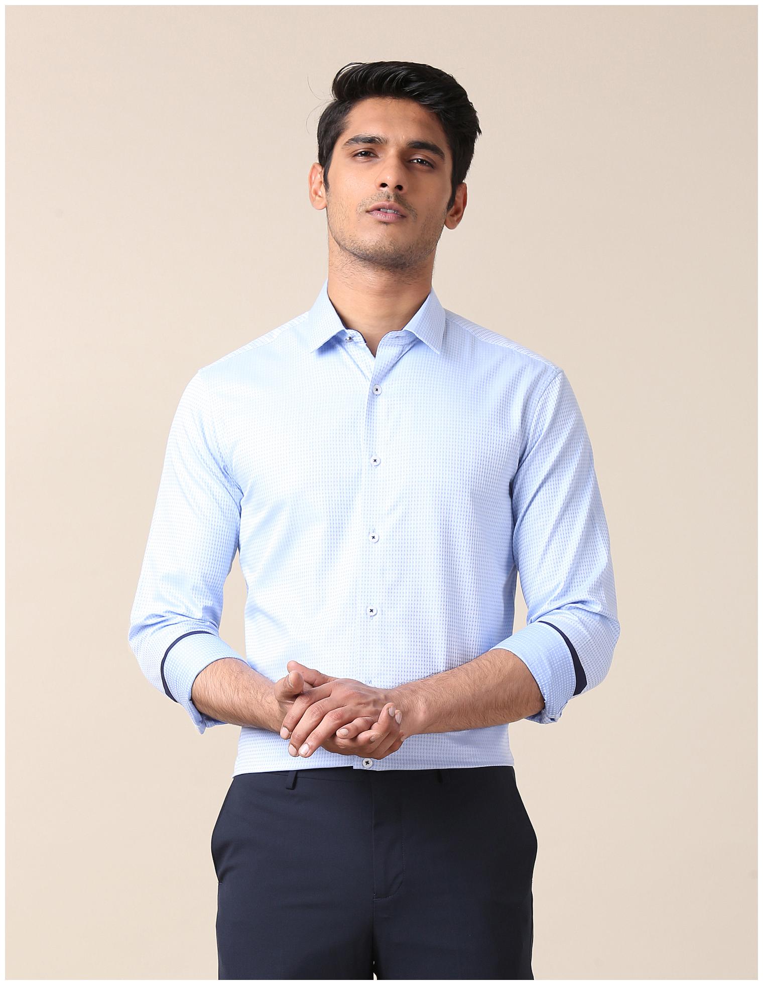 

True Blue Men Slim fit Formal Shirt - Blue
