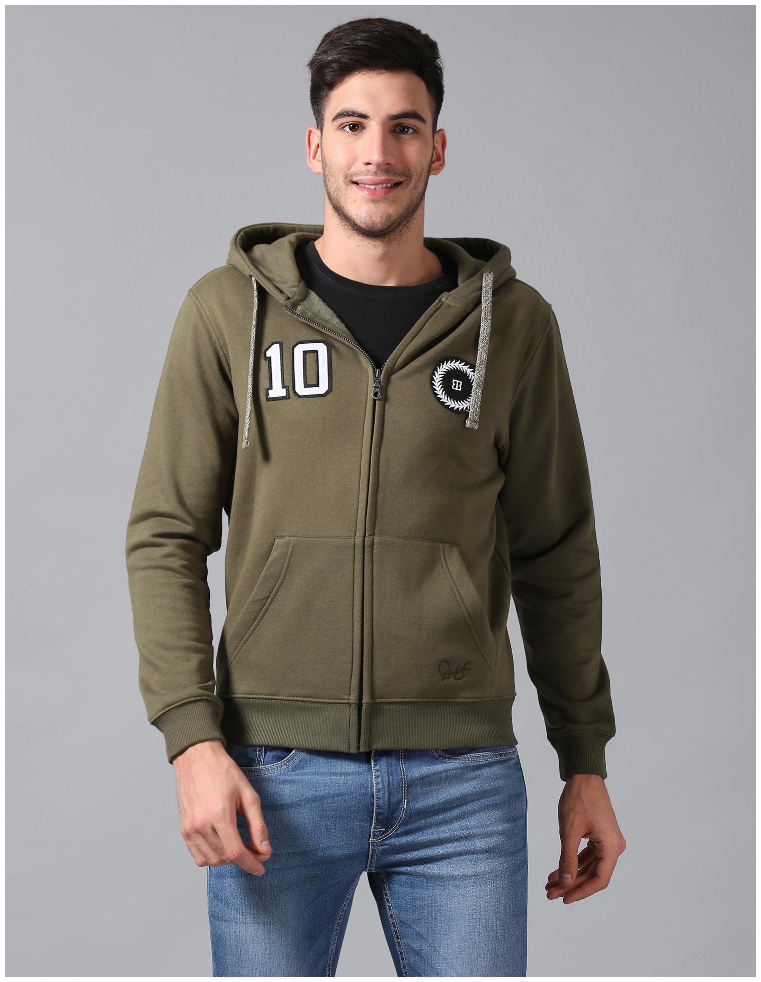 

True Blue Men Green Hooded Hoodie
