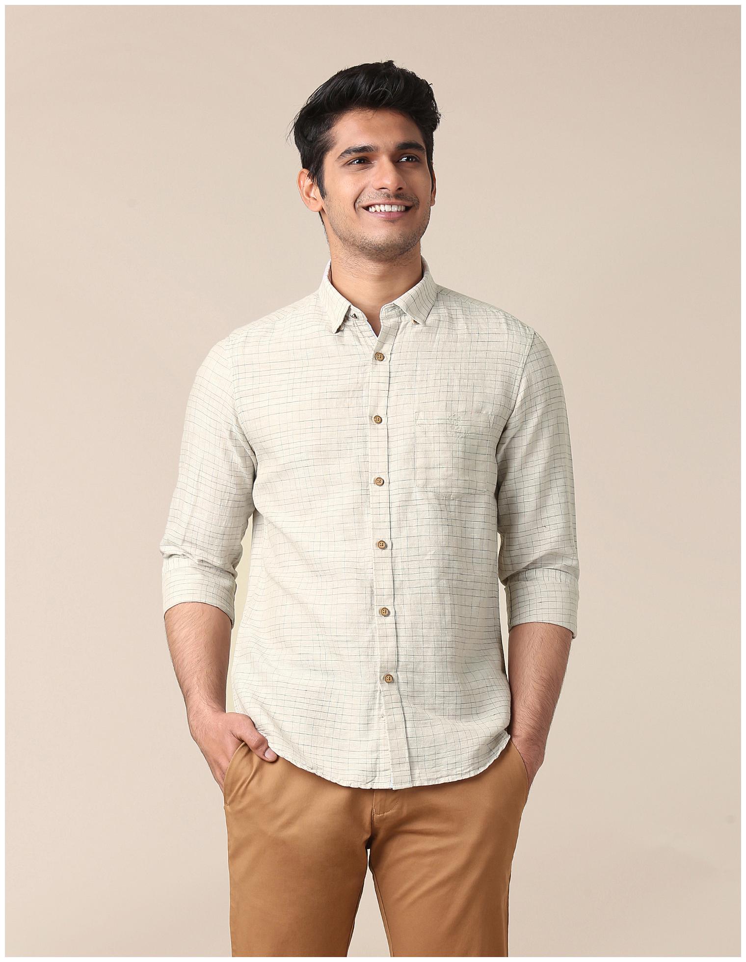 

True Blue Men Slim fit Formal Shirt - Beige