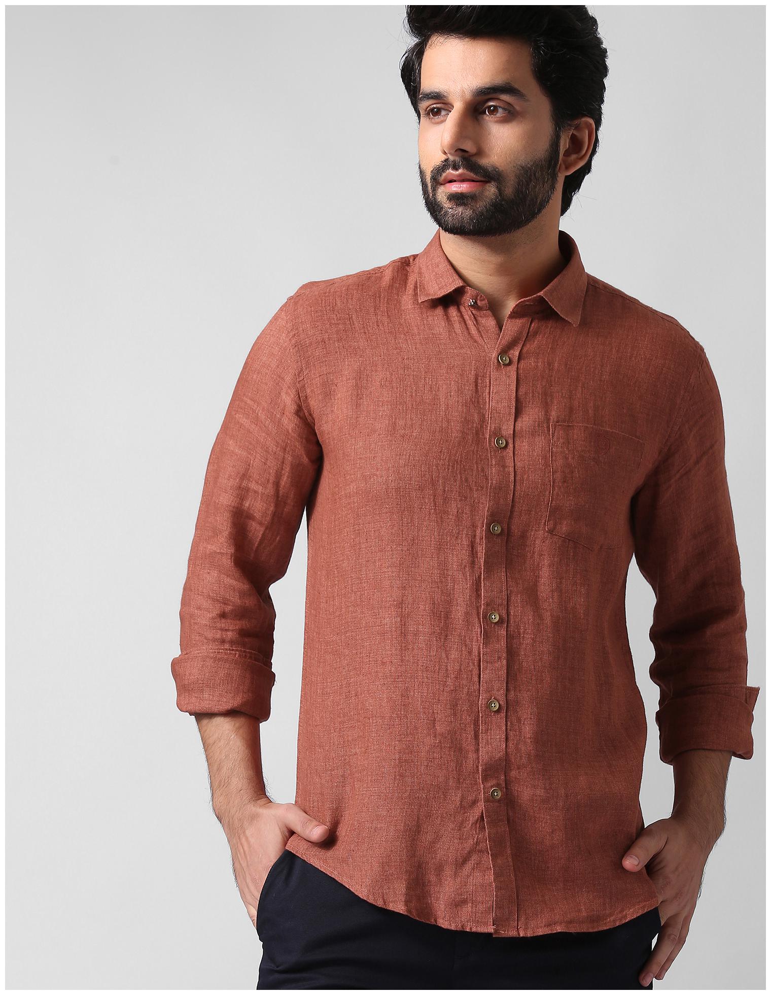 

True Blue Men Slim fit Formal Shirt - Orange