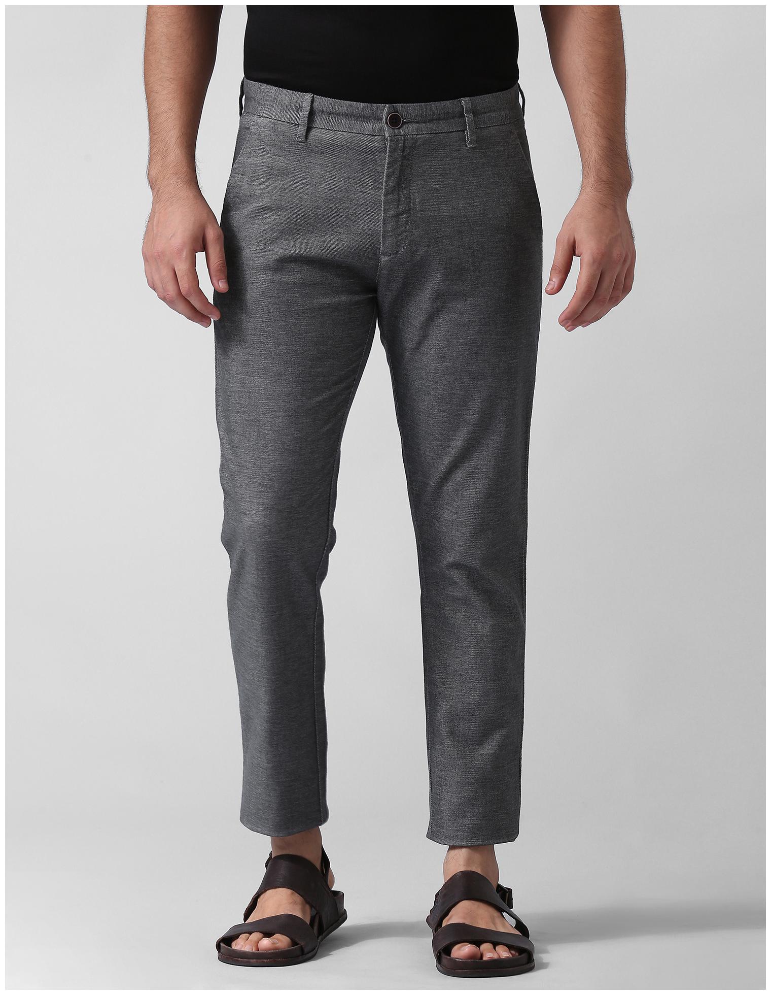 

True Blue Men Solid Slim Fit Formal Trouser - Black