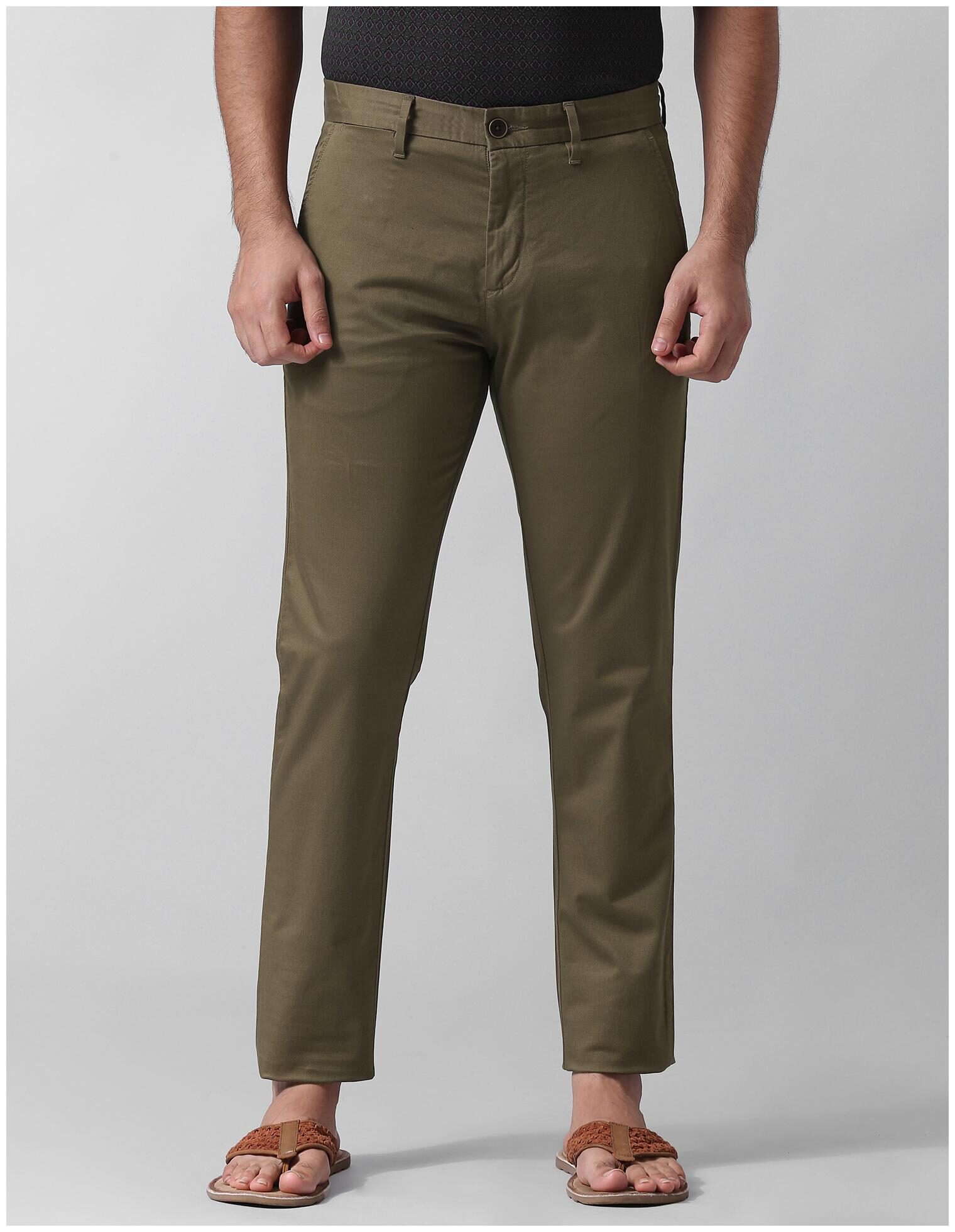 

True Blue Men Brown Printed Slim fit Regular trousers