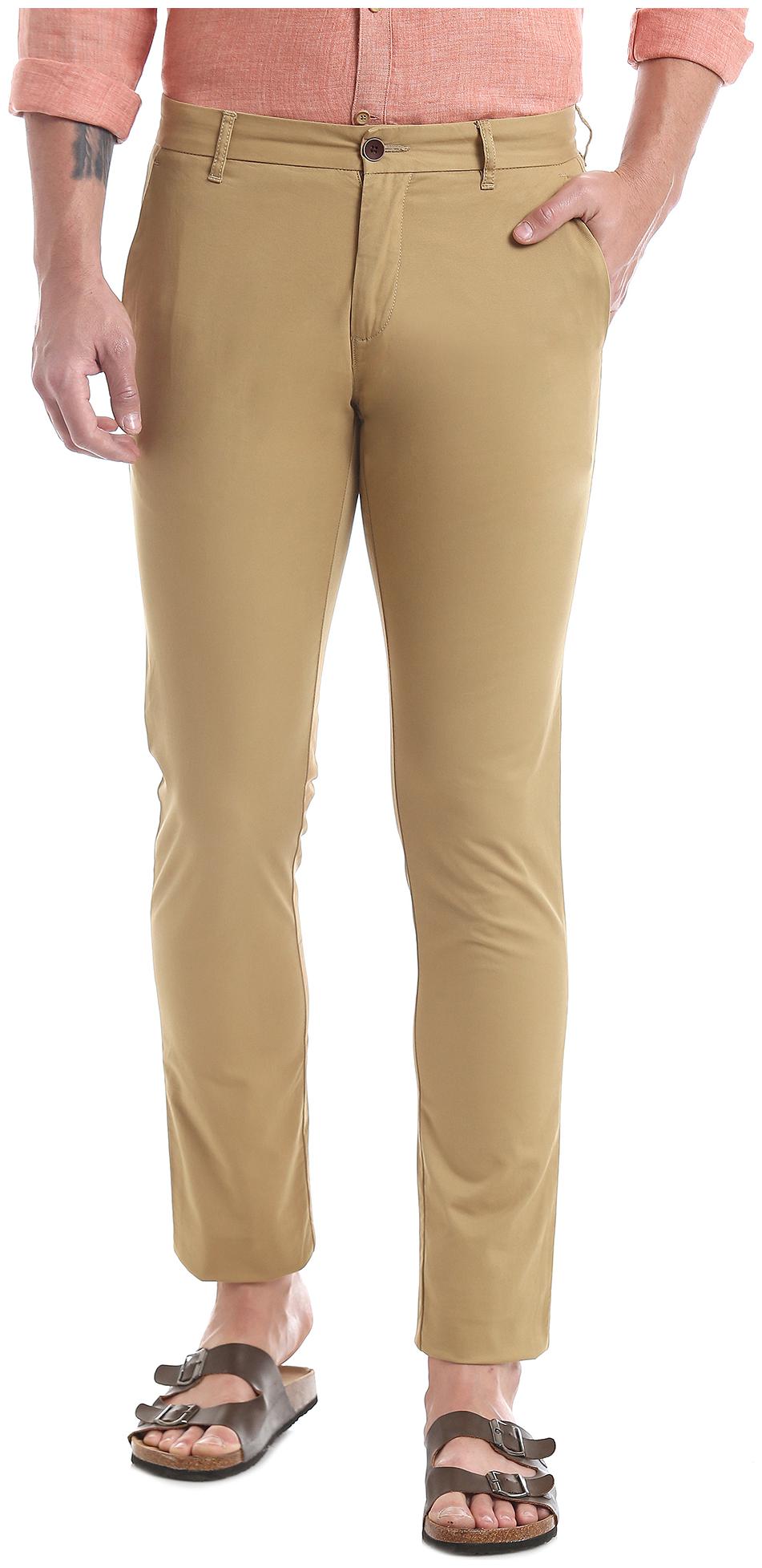 

True Blue Men Brown Solid Slim fit Regular trousers