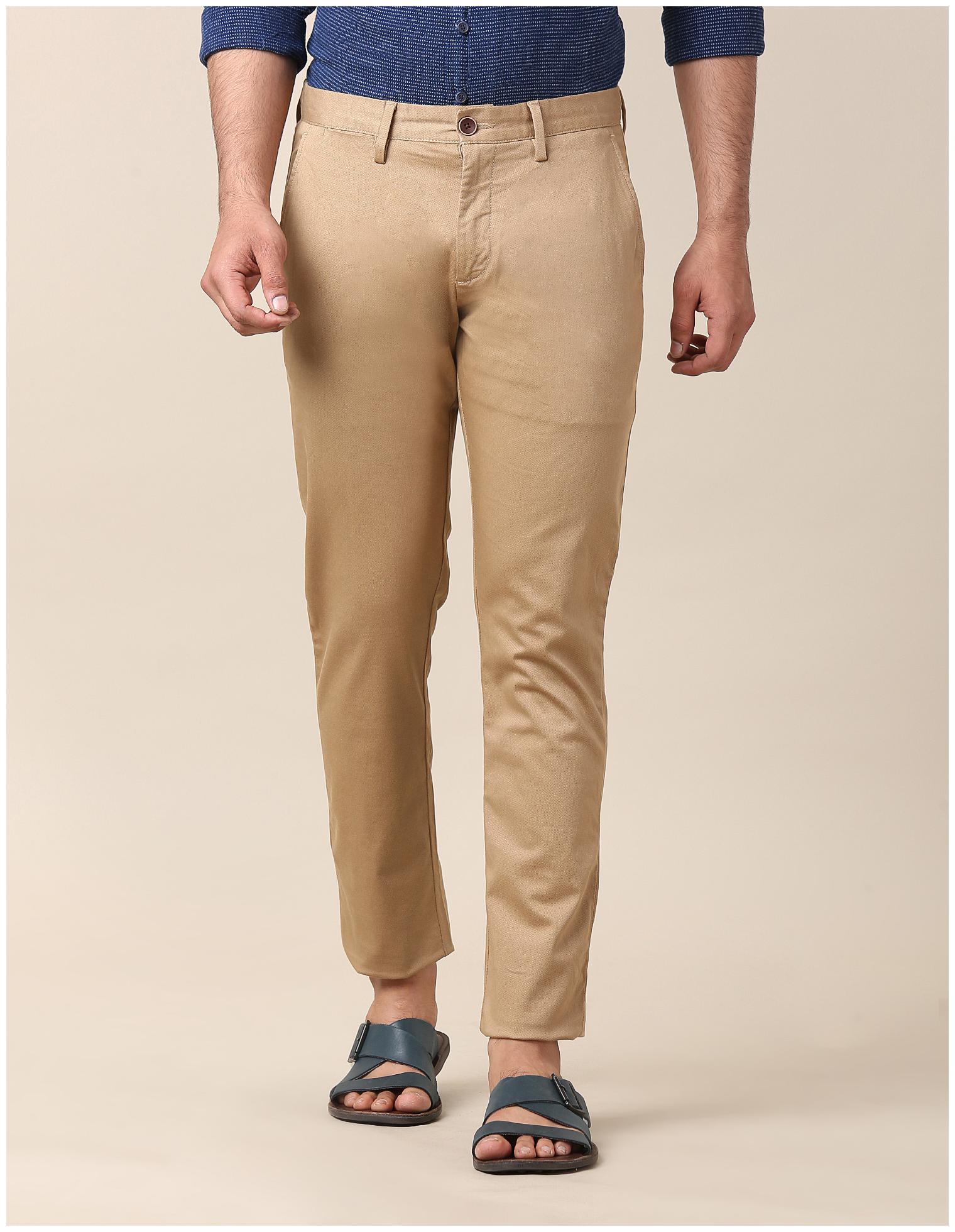 

True Blue Men Brown Printed Slim fit Regular trousers