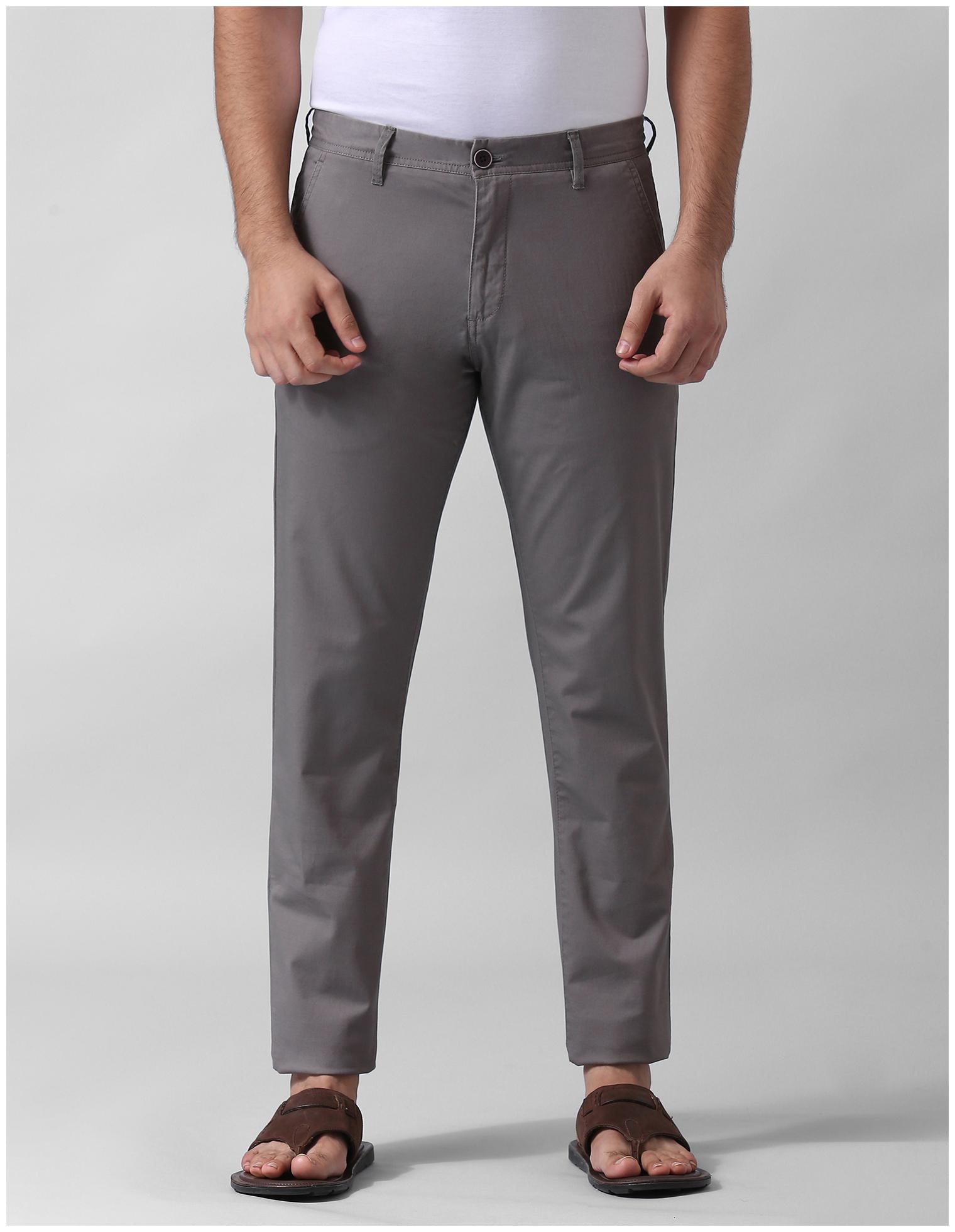 

True Blue Men Grey Solid Slim fit Regular trousers