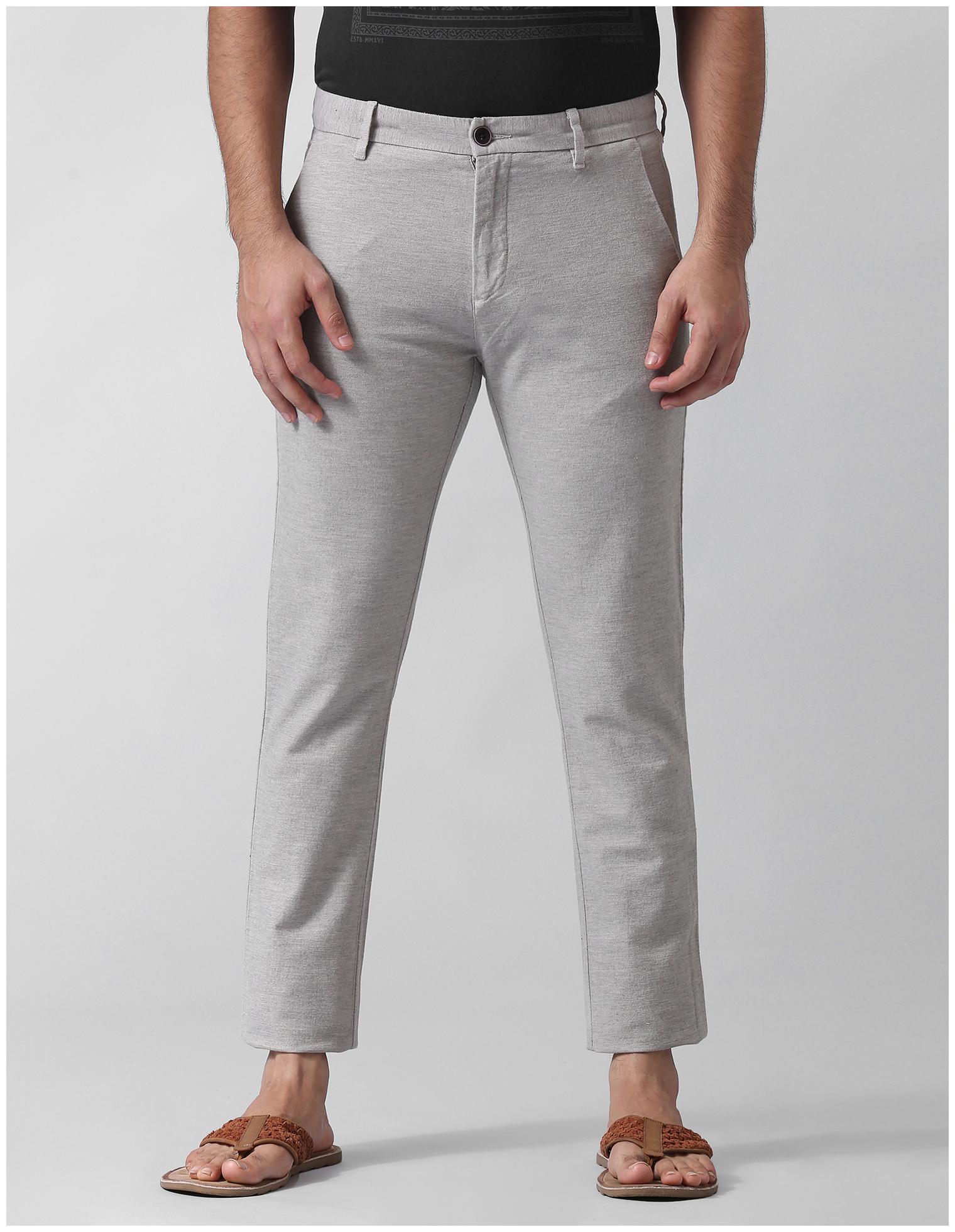 

True Blue Men Grey Solid Slim fit Regular trousers
