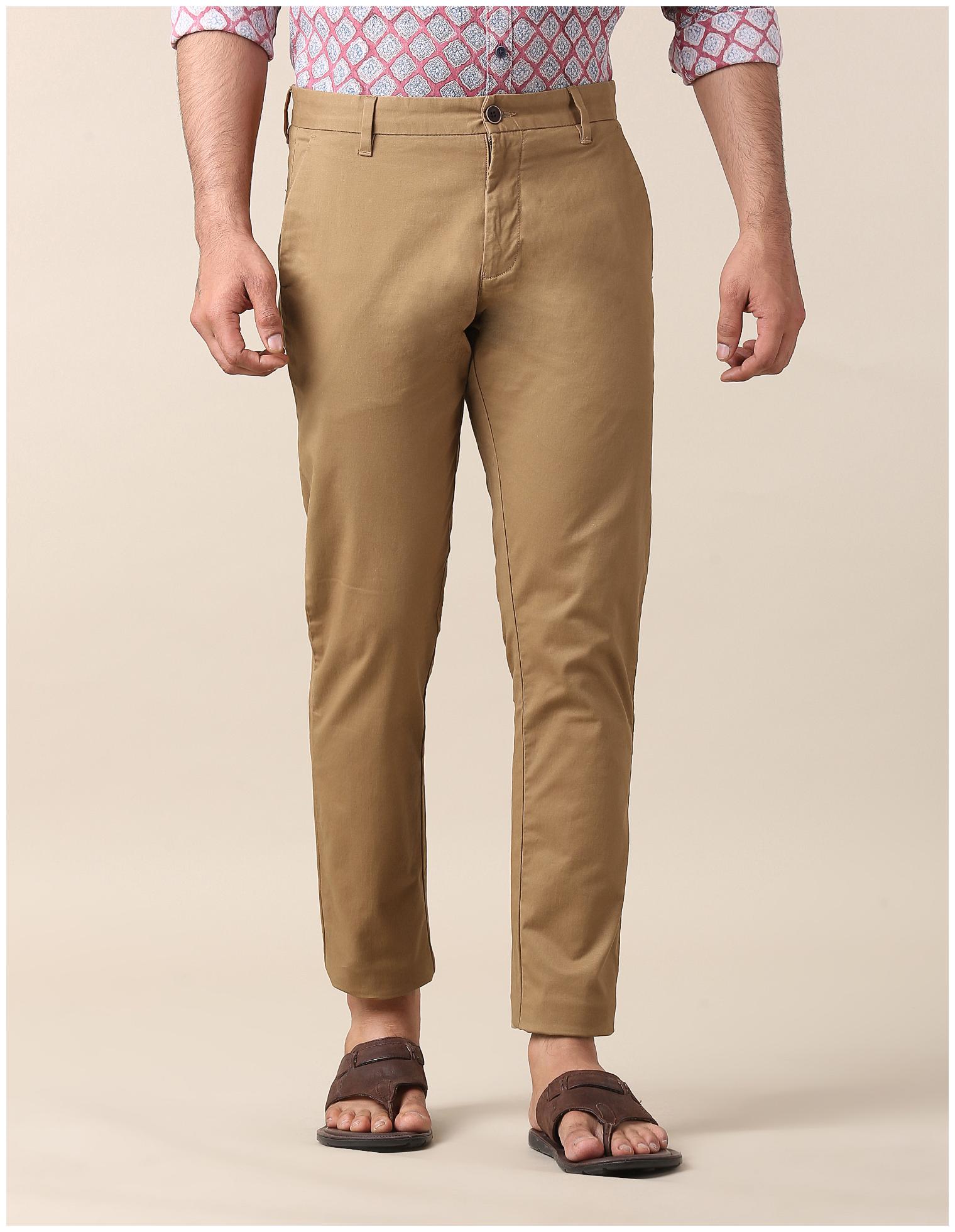 

True Blue Men Brown Solid Slim fit Regular trousers