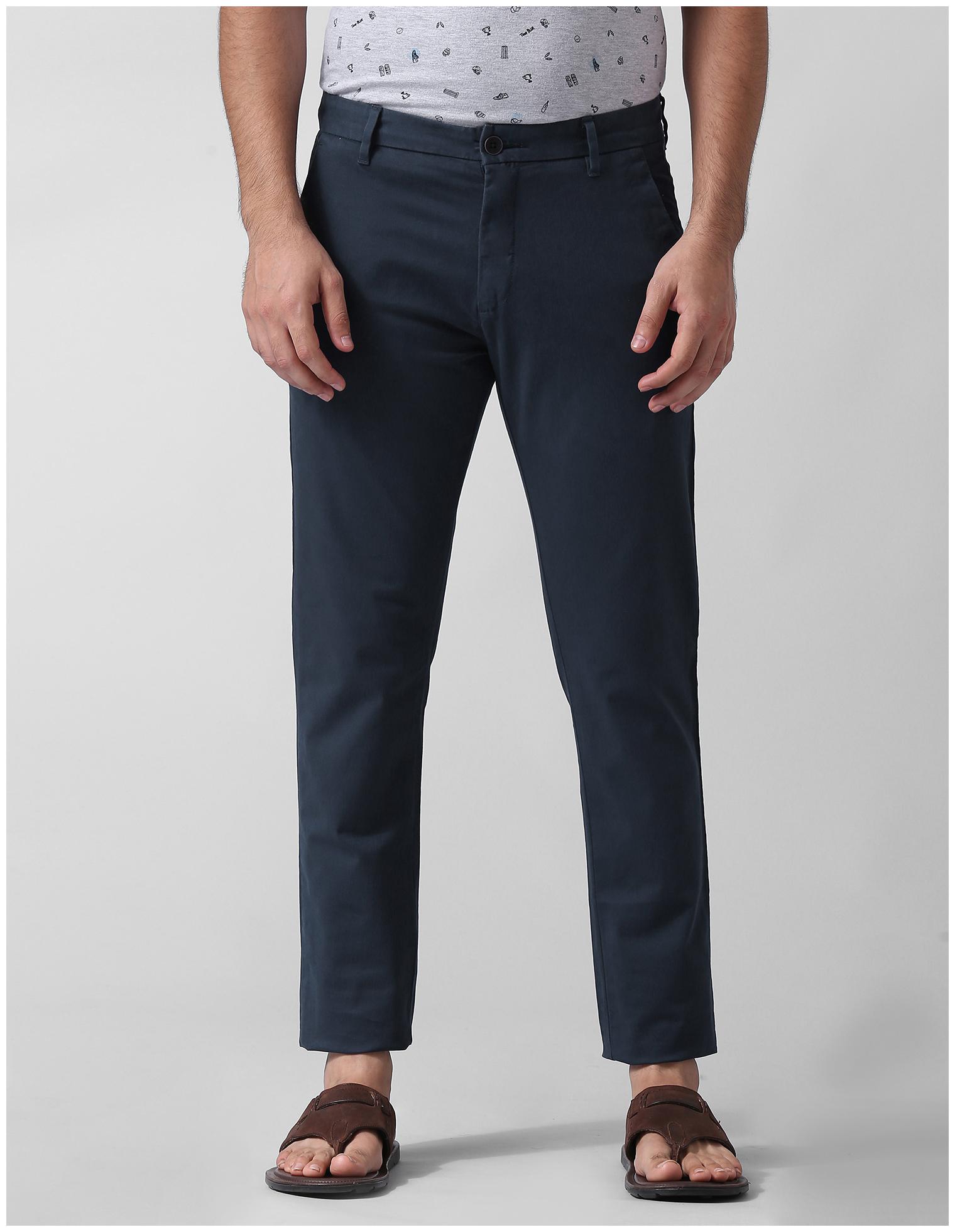 

True Blue Men Solid Slim Fit Formal Trouser - Blue