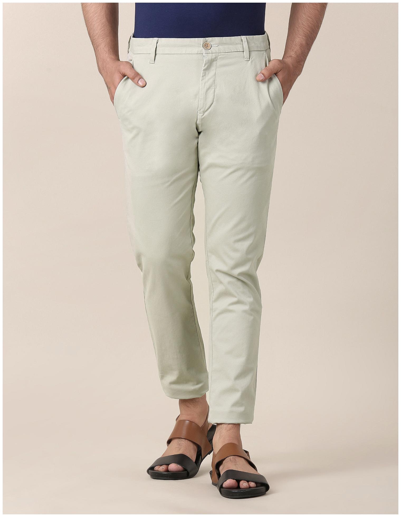 

True Blue Men Solid Slim Fit Formal Trouser - Beige