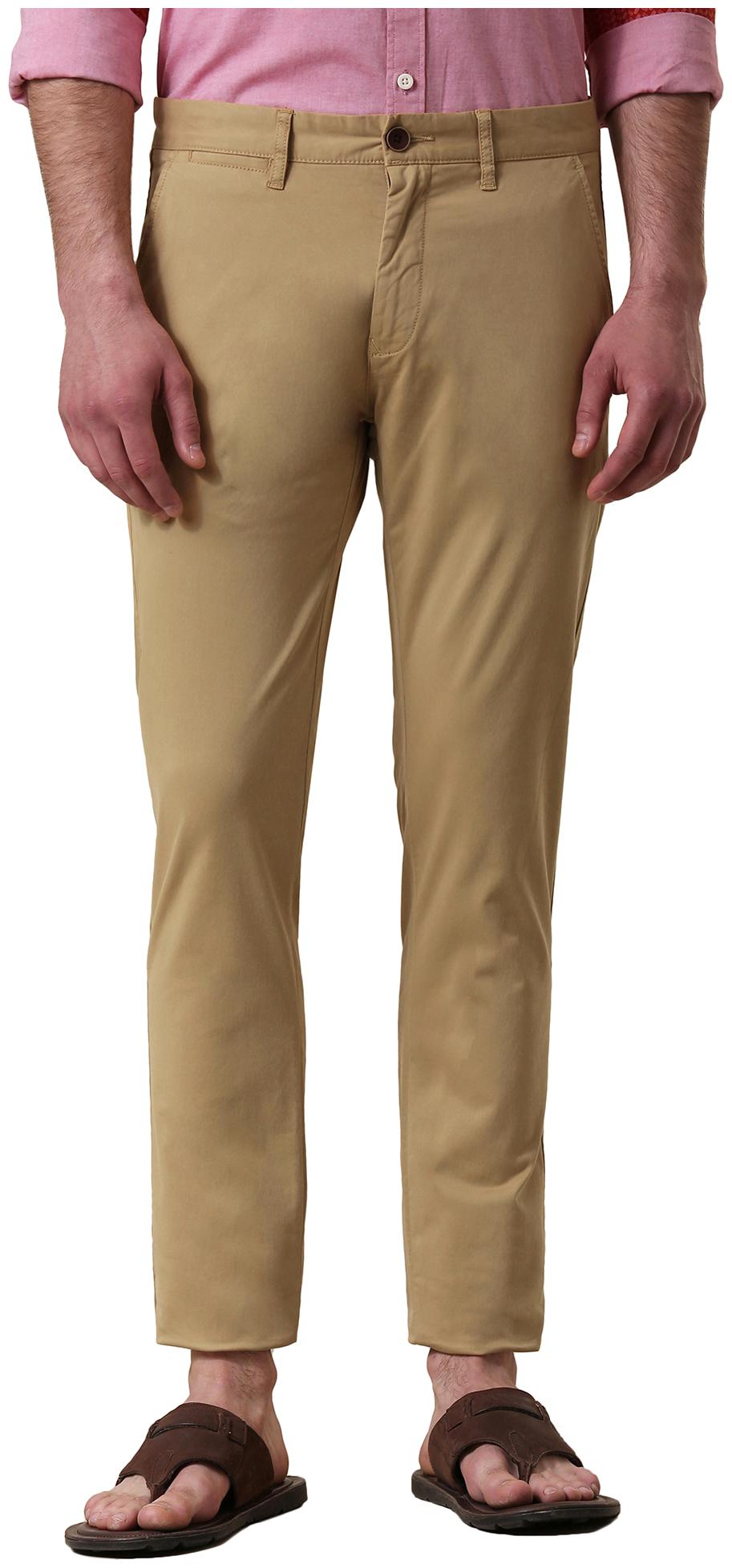

True Blue Men Beige Solid Slim fit Regular trousers