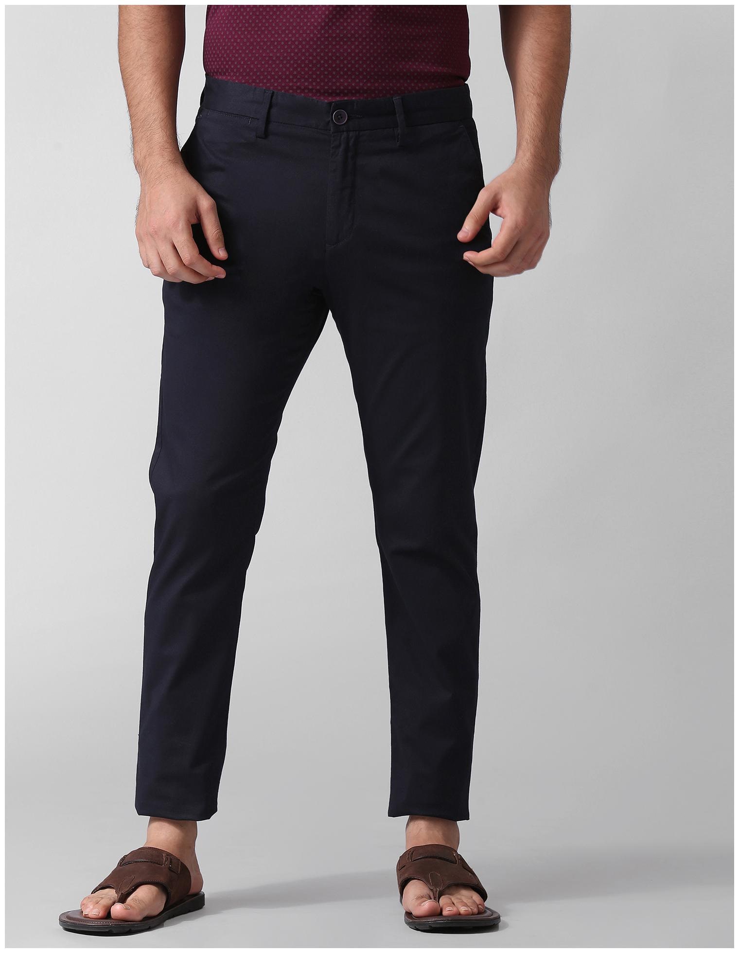 

True Blue Men Blue Solid Slim fit Regular trousers