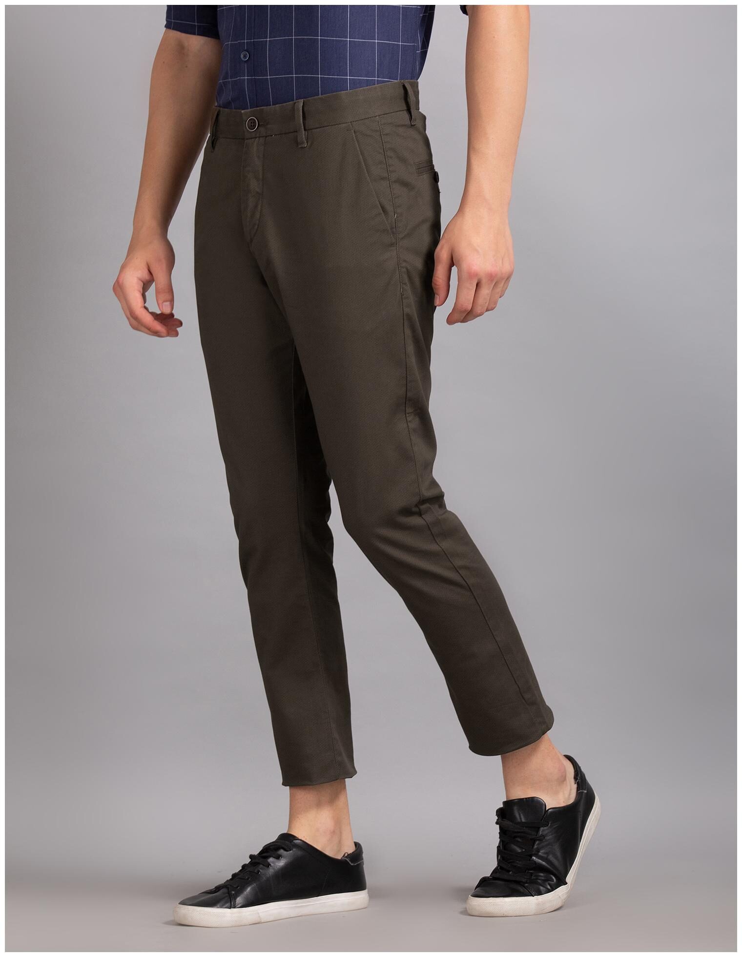 

True Blue Men Brown Solid Slim fit Regular trousers