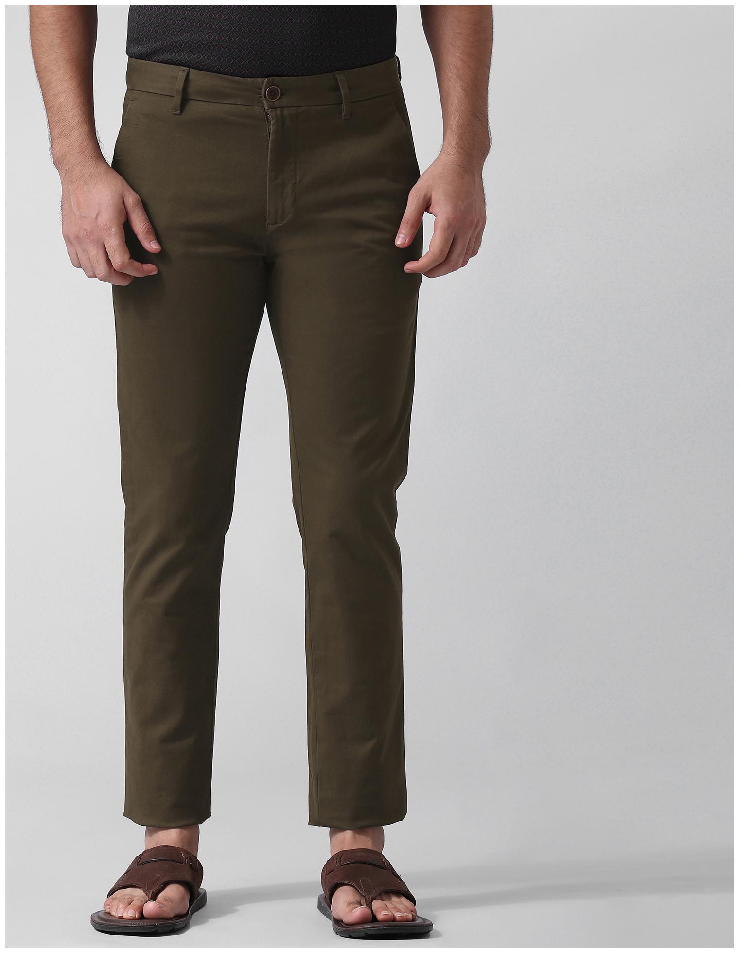 

True Blue Men Green Solid Slim fit Regular trousers