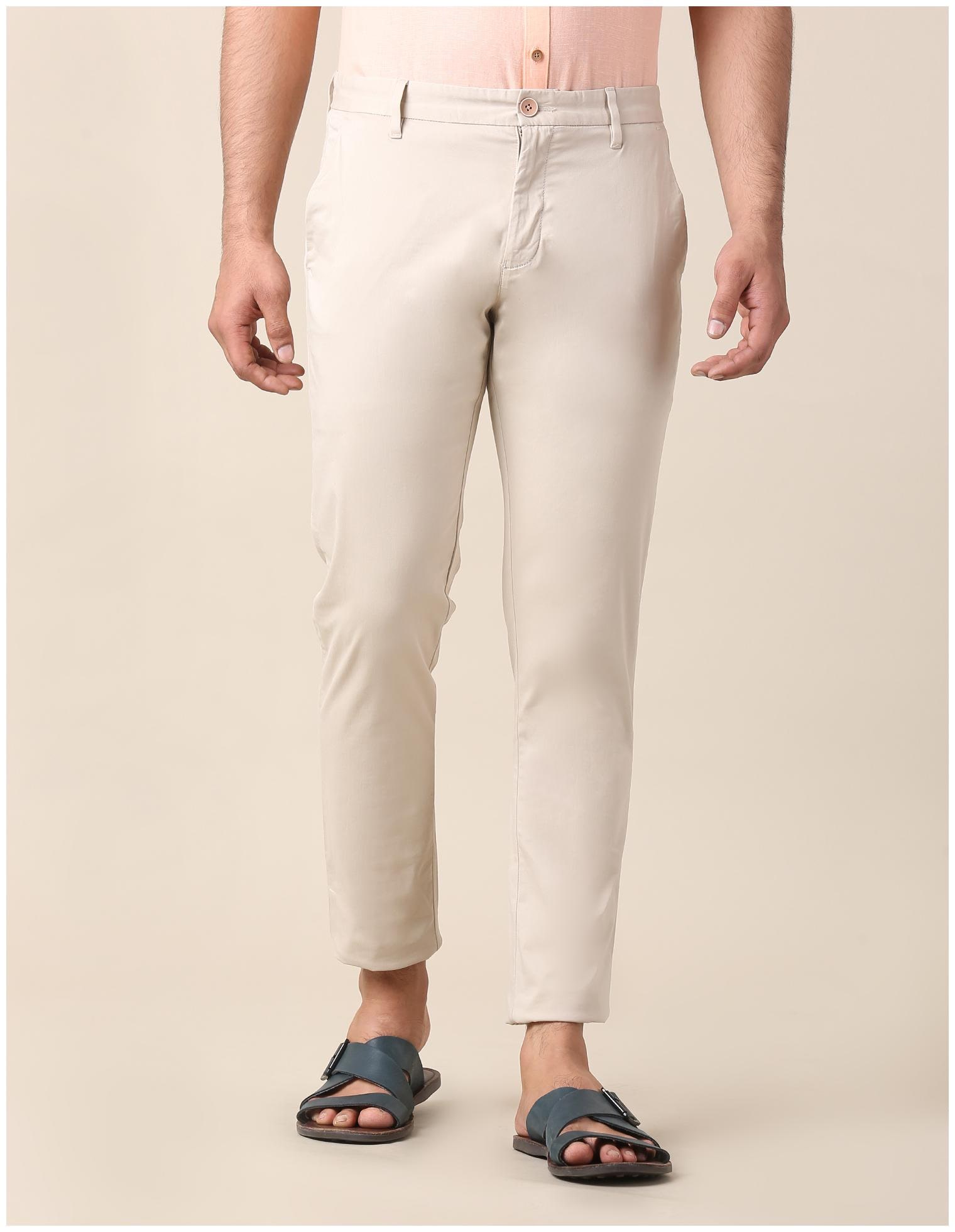 

True Blue Men Beige Solid Slim fit Regular trousers