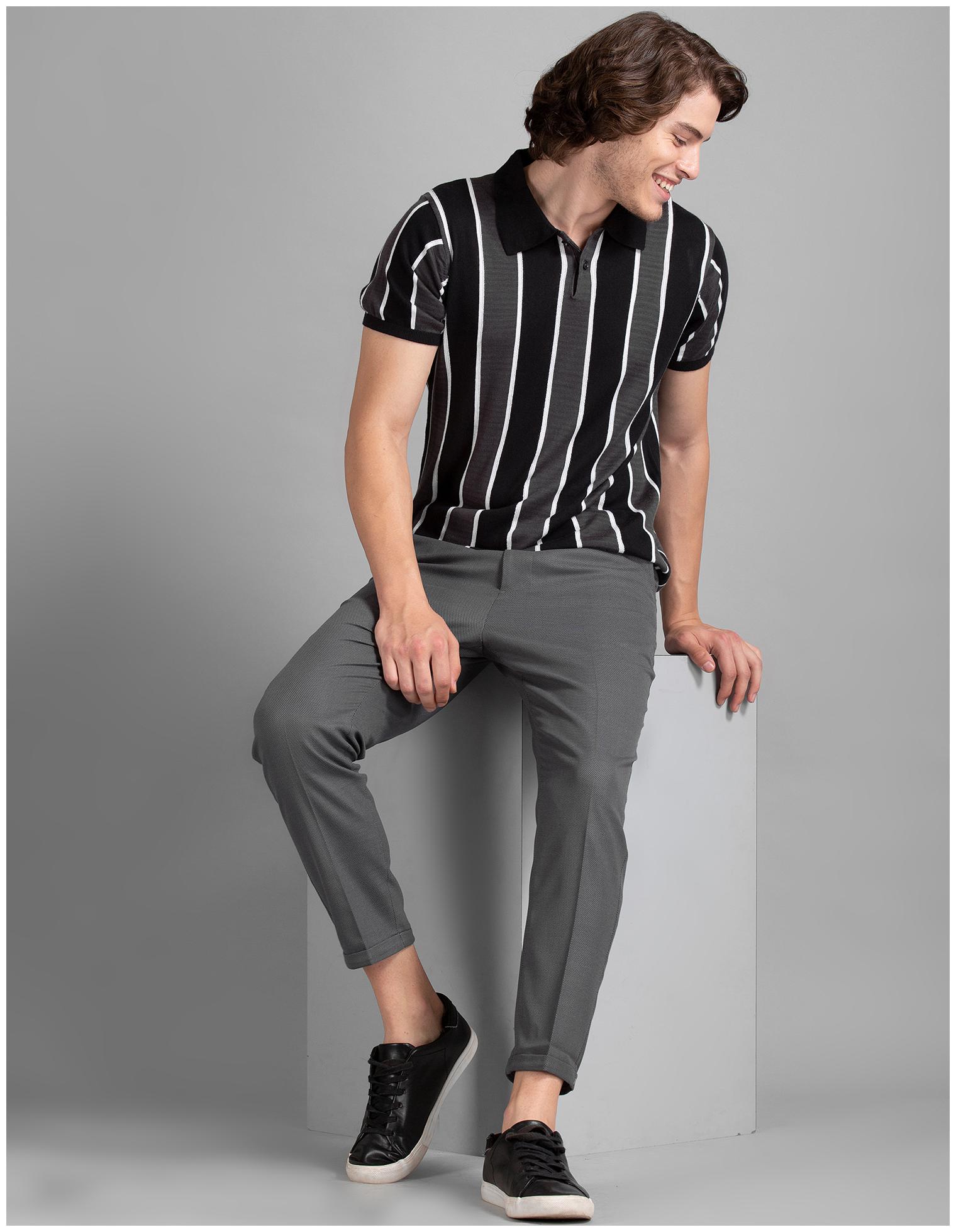 

True Blue Men Grey Solid Slim fit Regular trousers