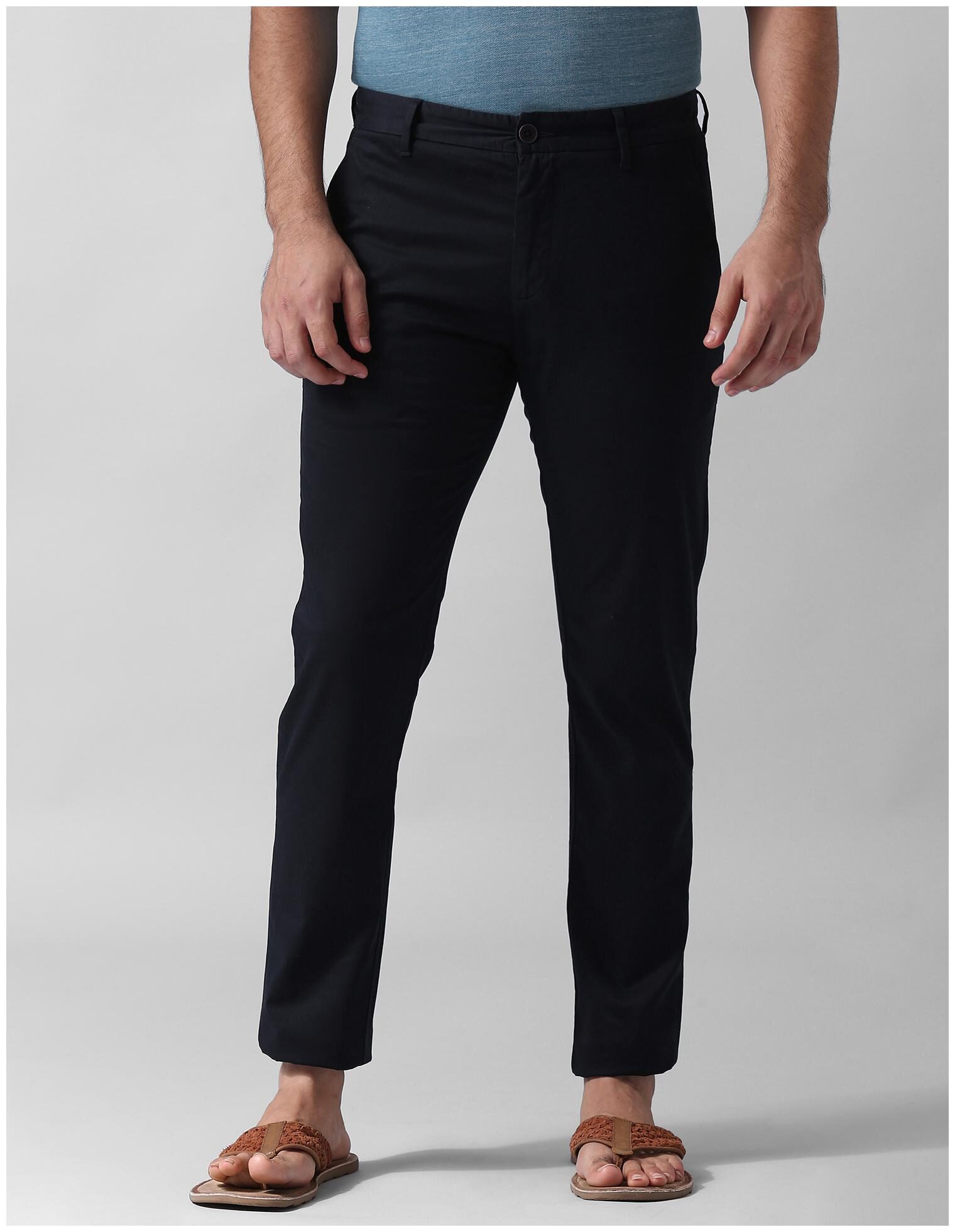 

True Blue Men Solid Slim Fit Formal Trouser - Blue