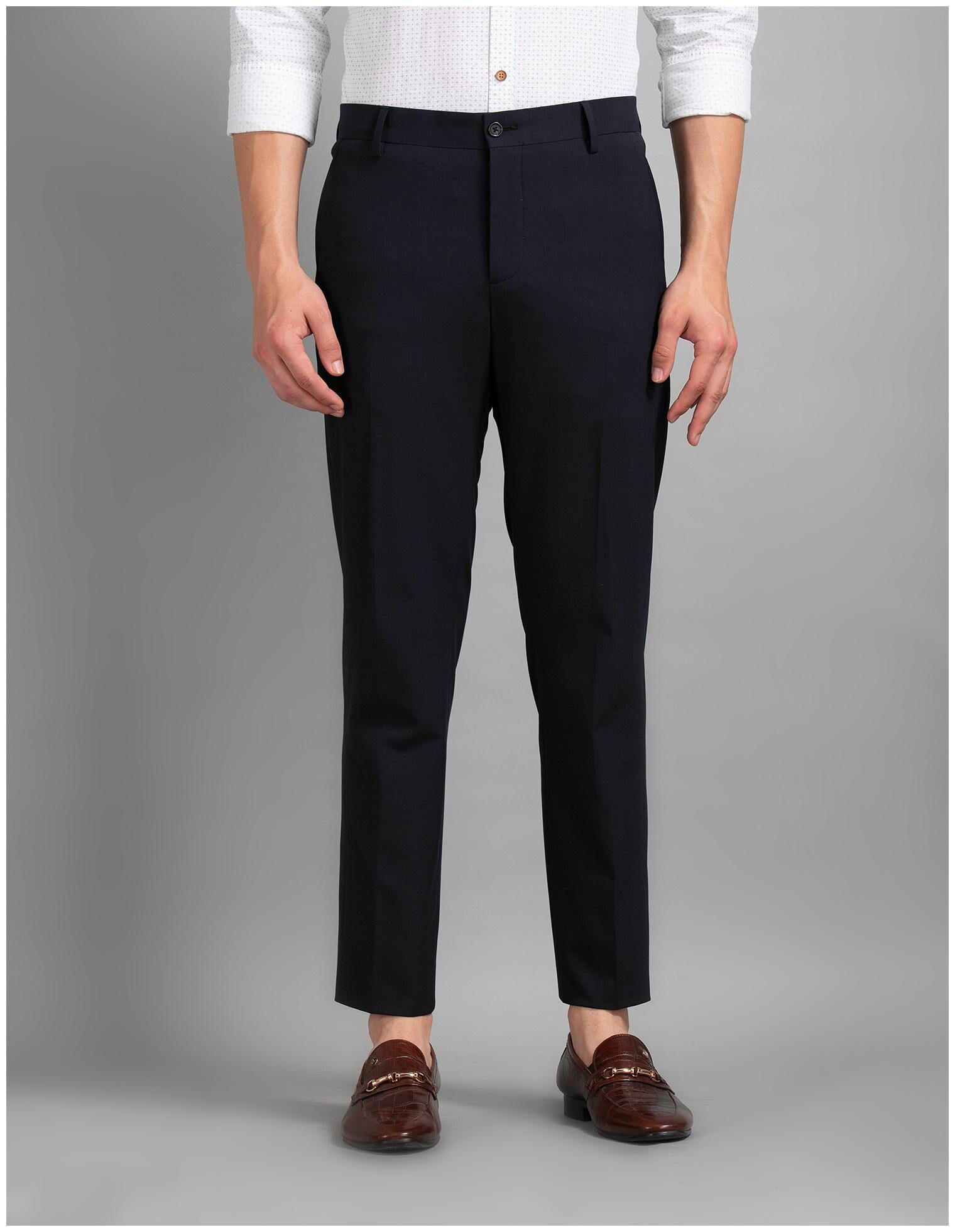 

True Blue Men Solid Slim Fit Formal Trouser - Blue