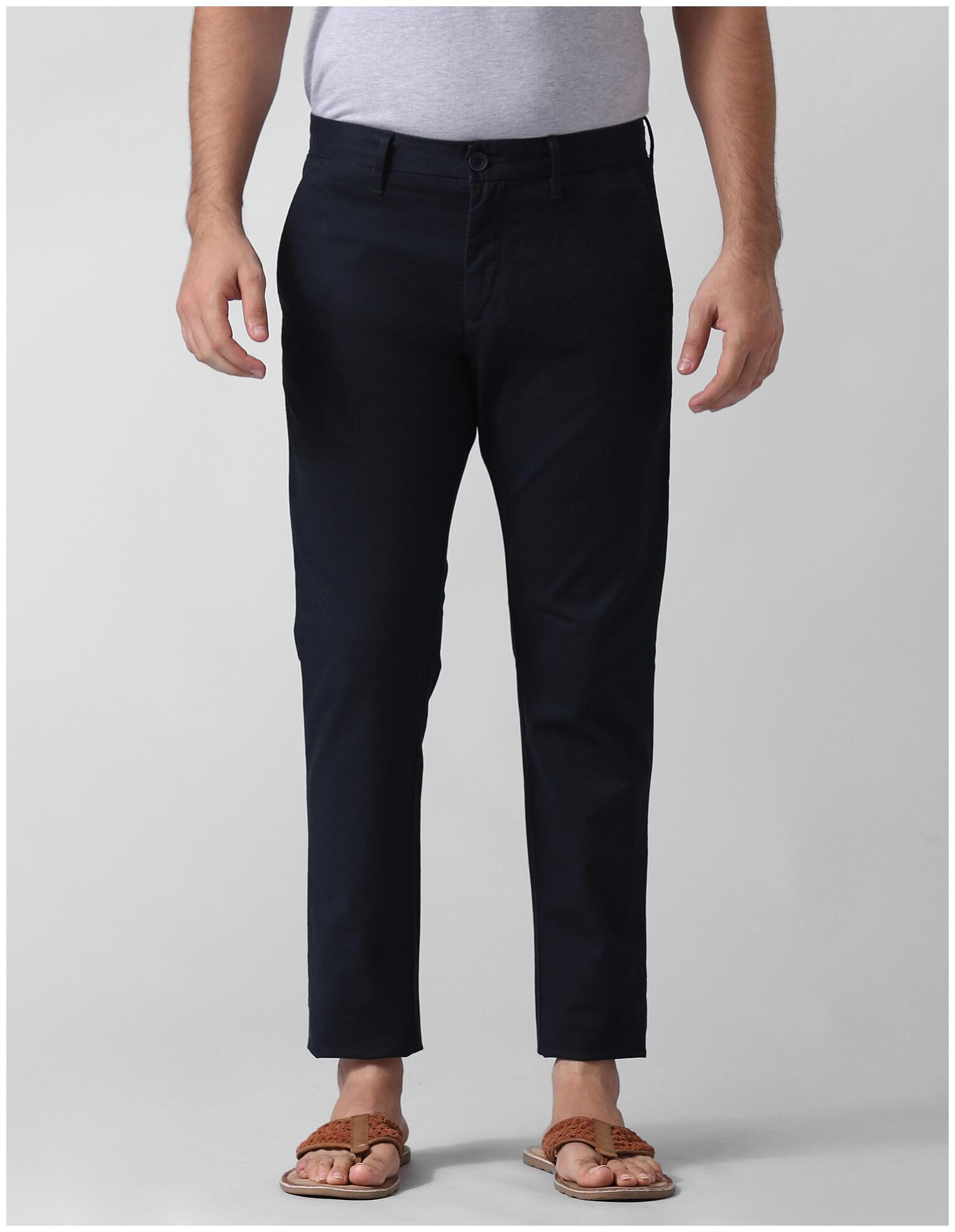 

True Blue Men Solid Slim Fit Formal Trouser - Blue