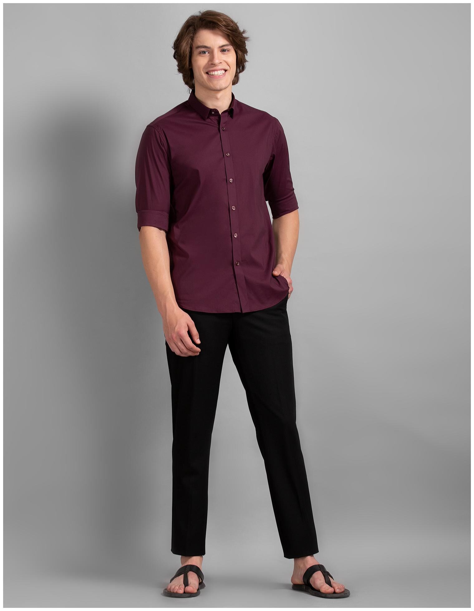 

True Blue Men Black Solid Slim fit Regular trousers