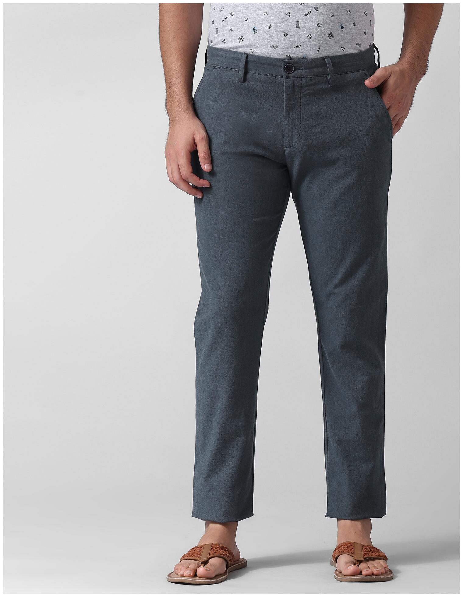 

True Blue Men Solid Slim Fit Formal Trouser - Blue