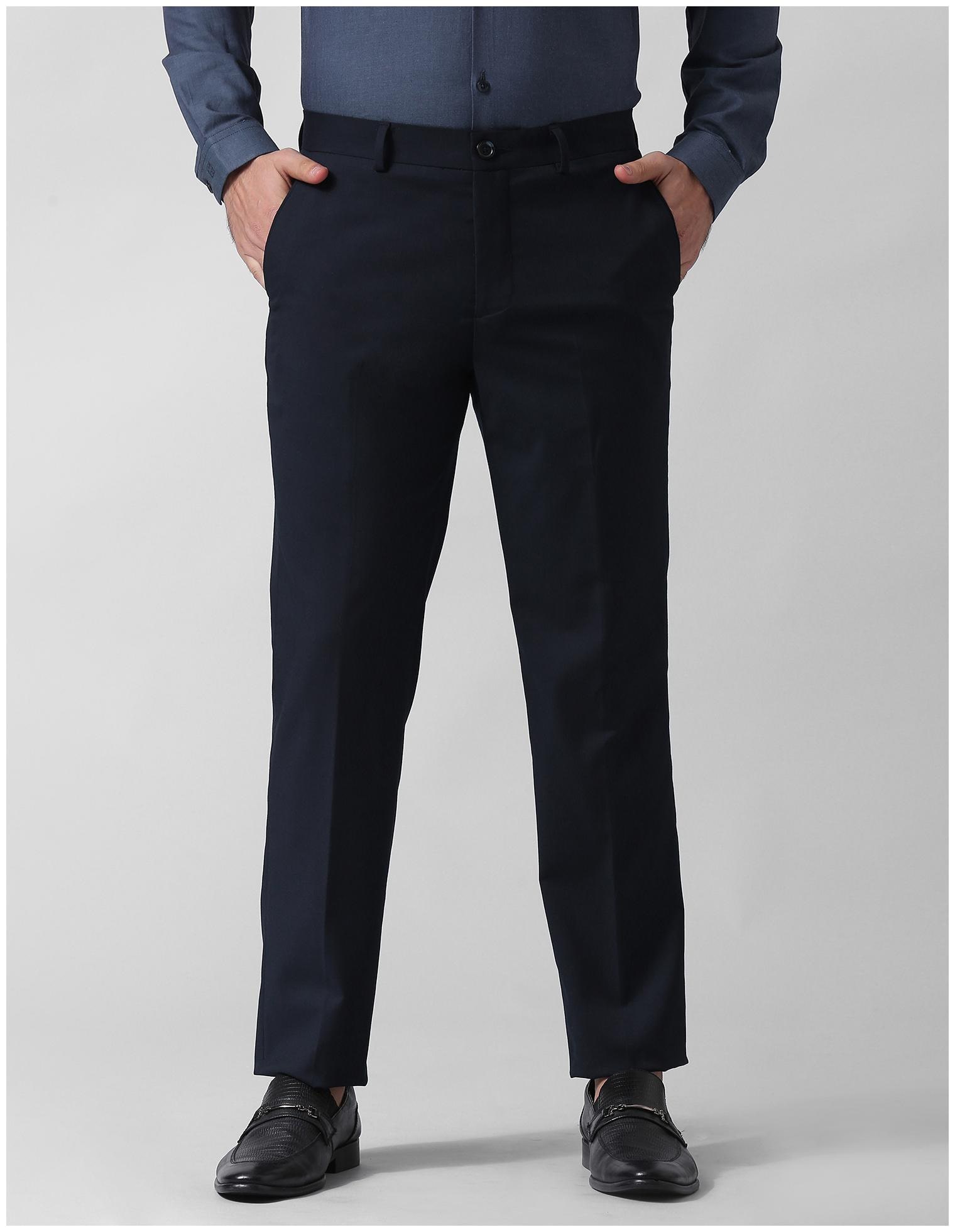 

True Blue Men Solid Slim Fit Formal Trouser - Blue