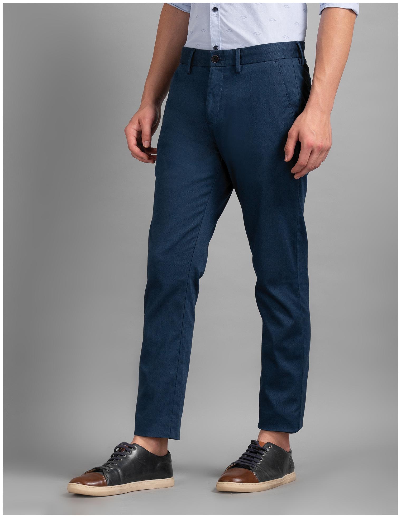 

True Blue Men Blue Solid Slim fit Regular trousers