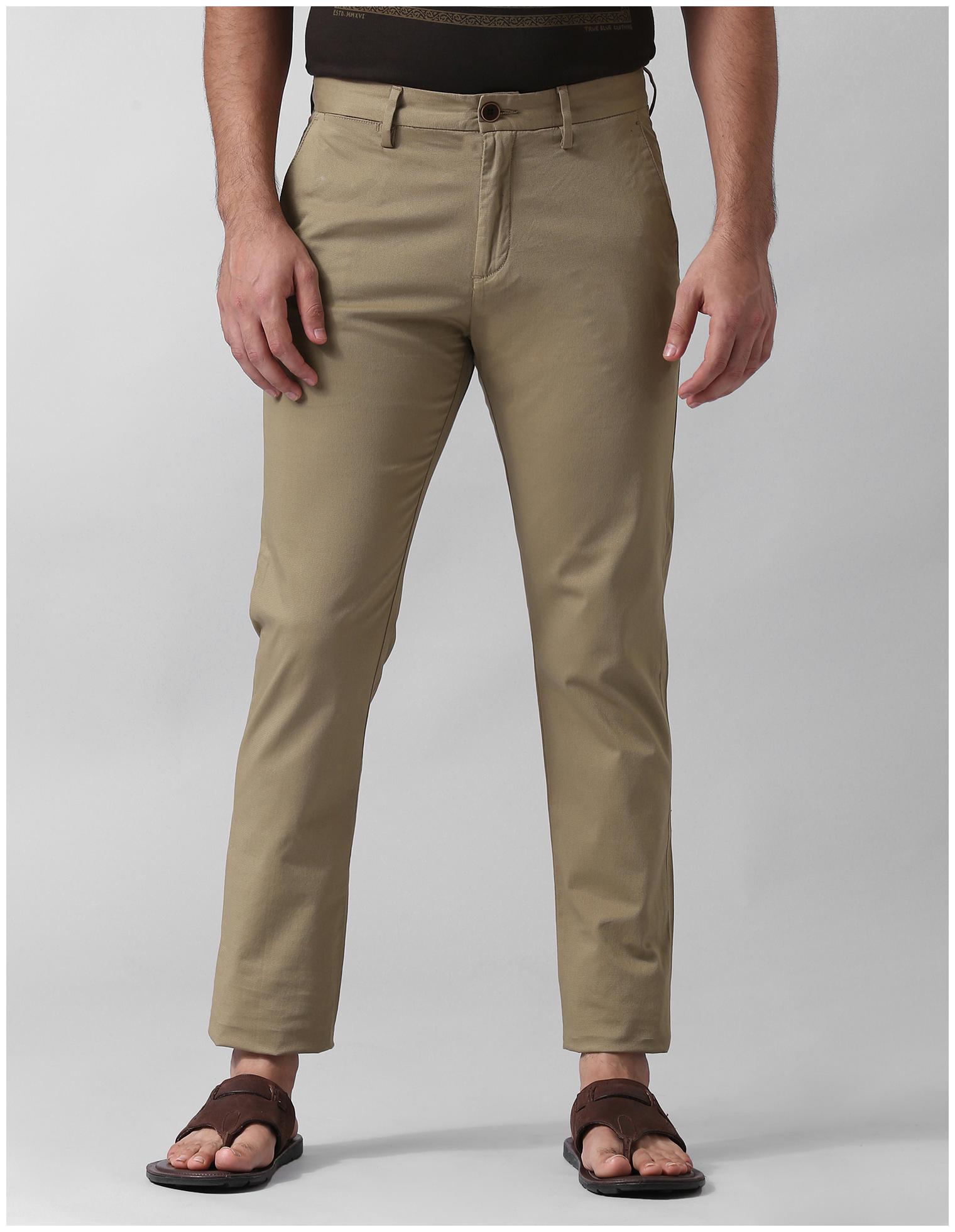 

True Blue Men Brown Solid Slim fit Regular trousers