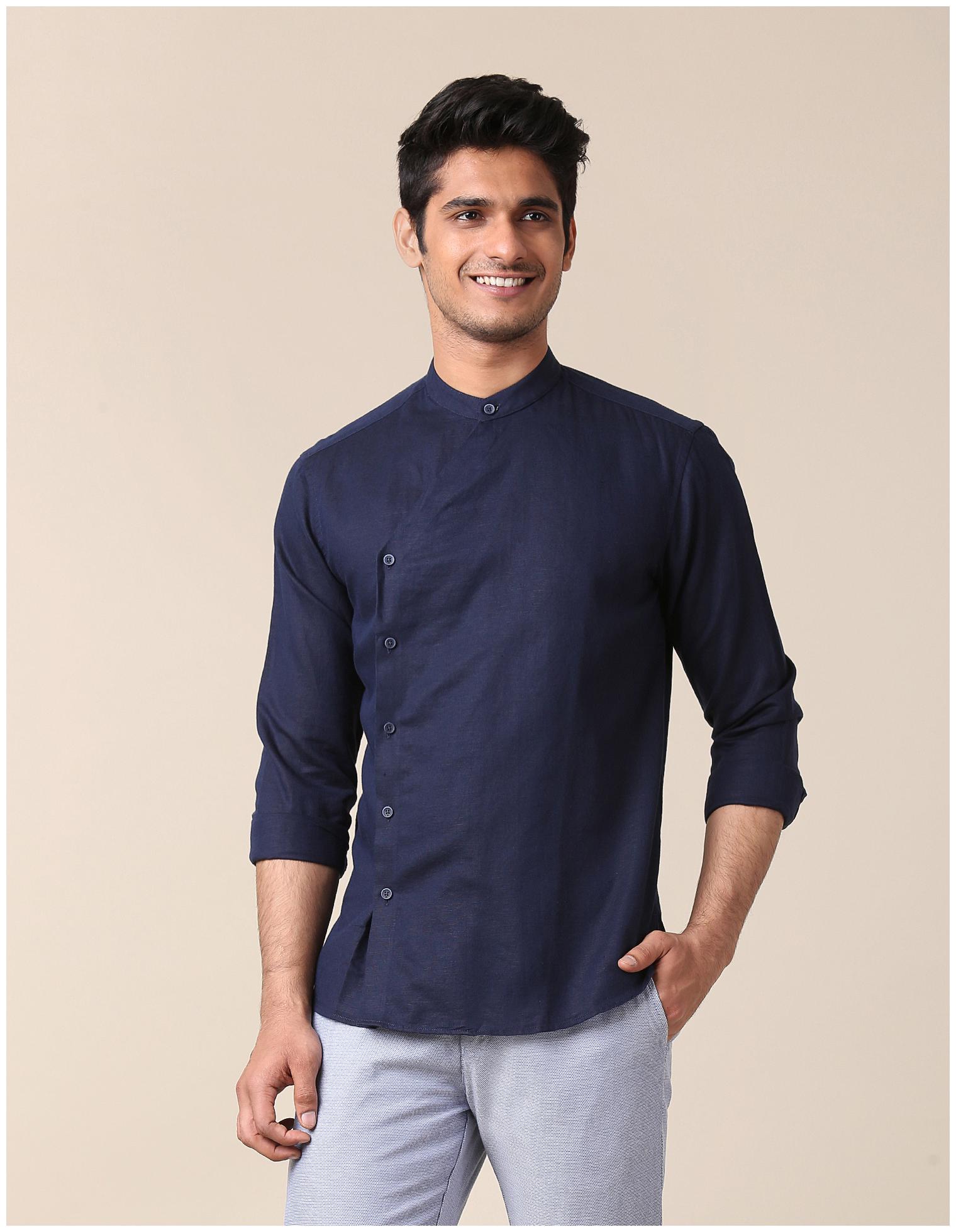 

True Blue Men Blue Solid Slim Fit Casual Shirt