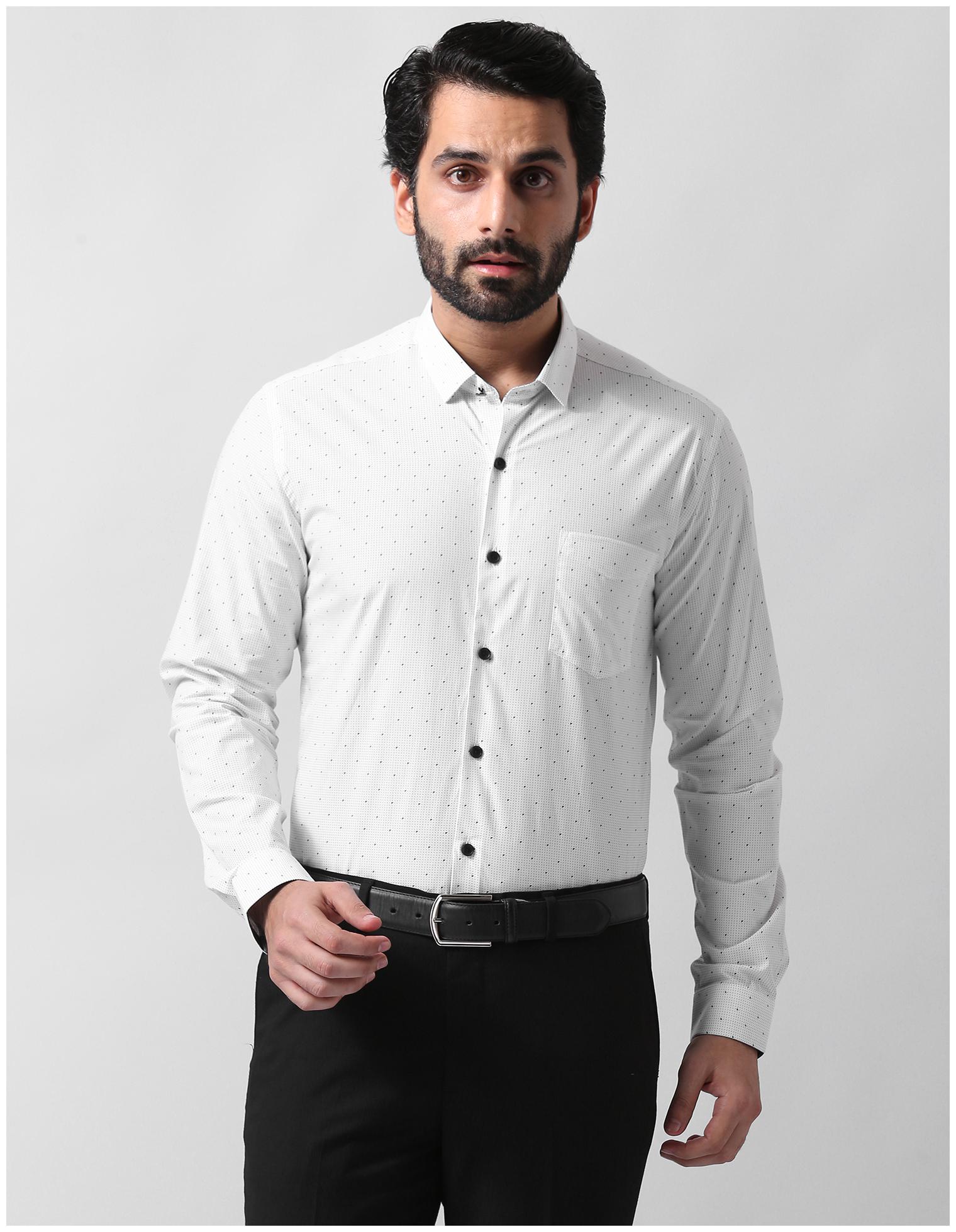 

True Blue Men White Printed Slim Fit Casual Shirt