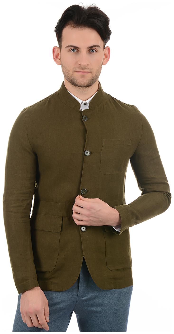 

True Blue Men Green Solid Slim fit Bandhgala Blazer