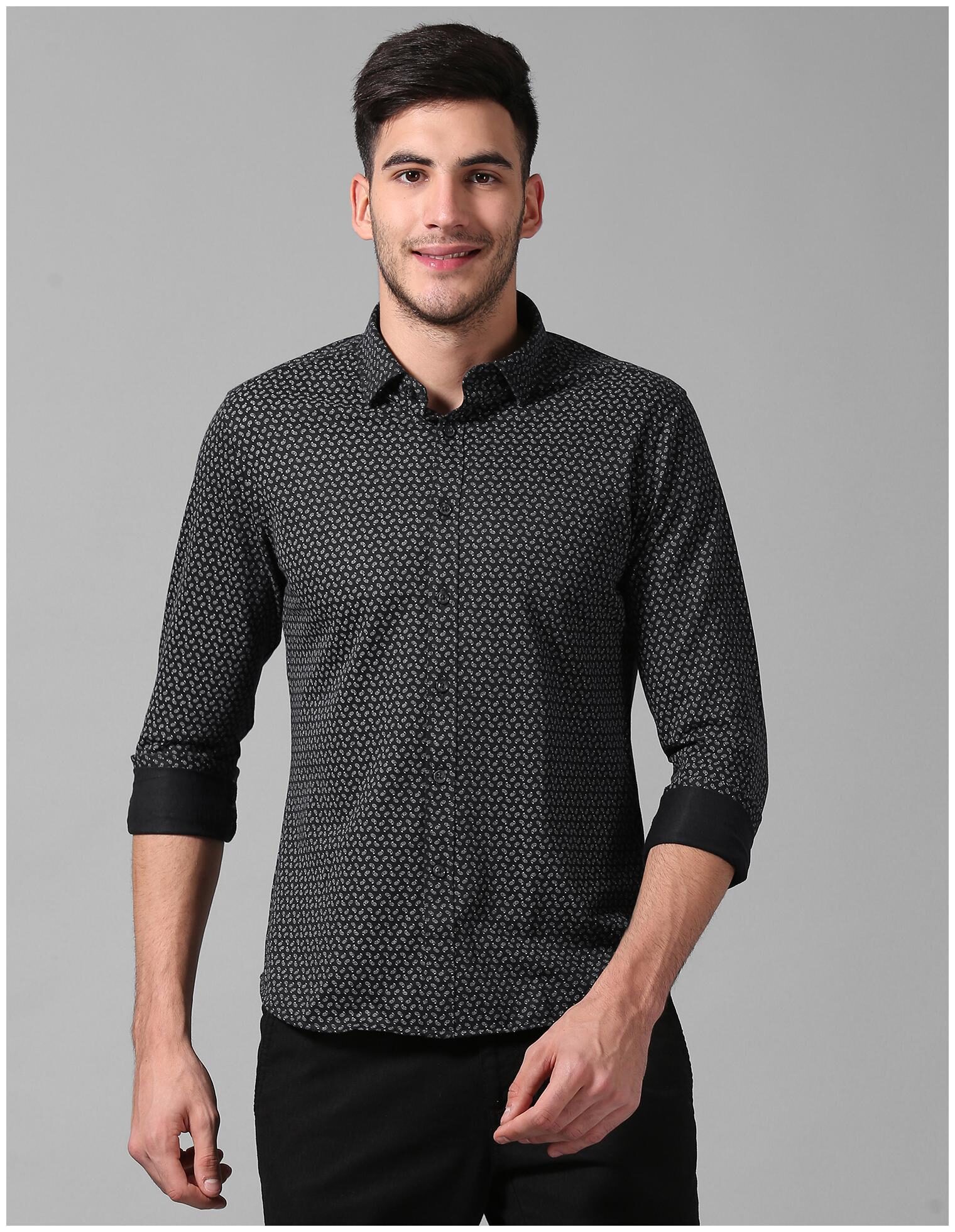 

True Blue Men Blue Printed Slim Fit Casual Shirt