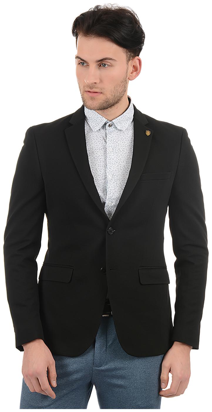 

True Blue Men Black Solid Slim fit Single Breasted Blazer