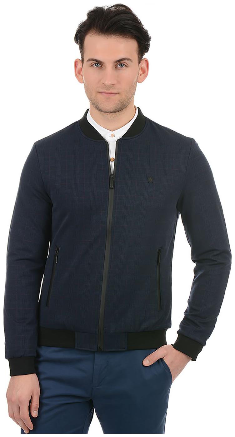 

True Blue Men Blue Checked Bomber jacket