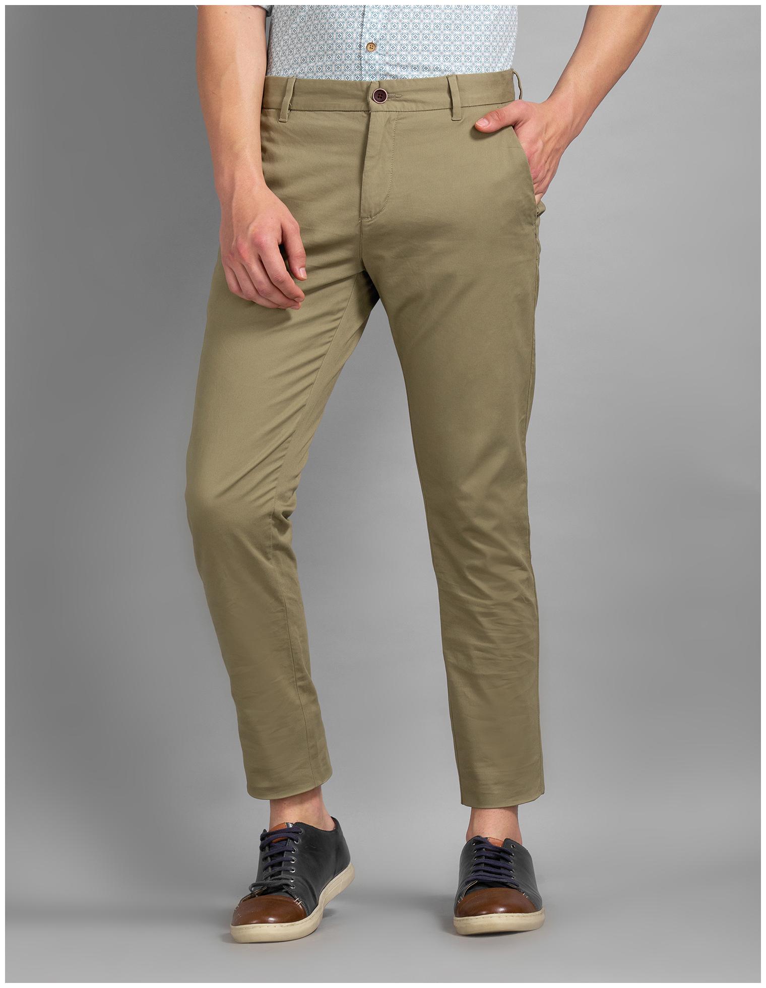 

True Blue Men Beige Solid Slim fit Regular trousers