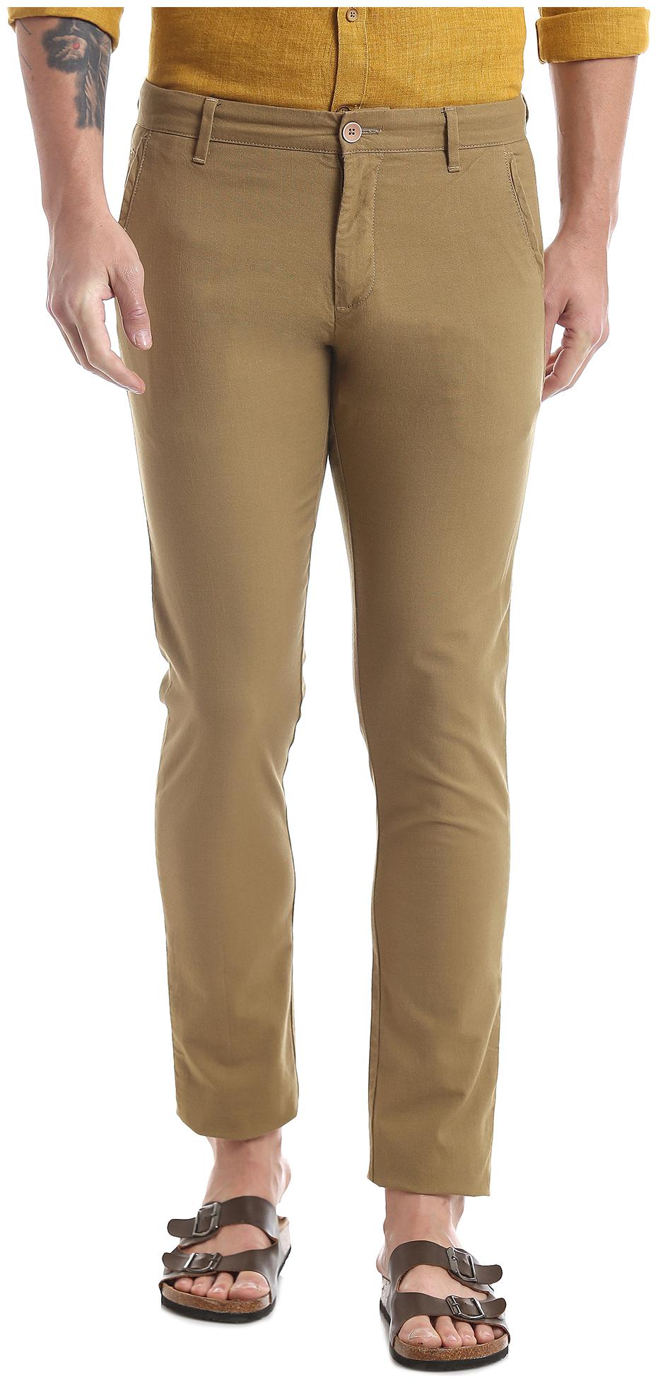 

True Blue Men Brown Solid Slim fit Regular trousers
