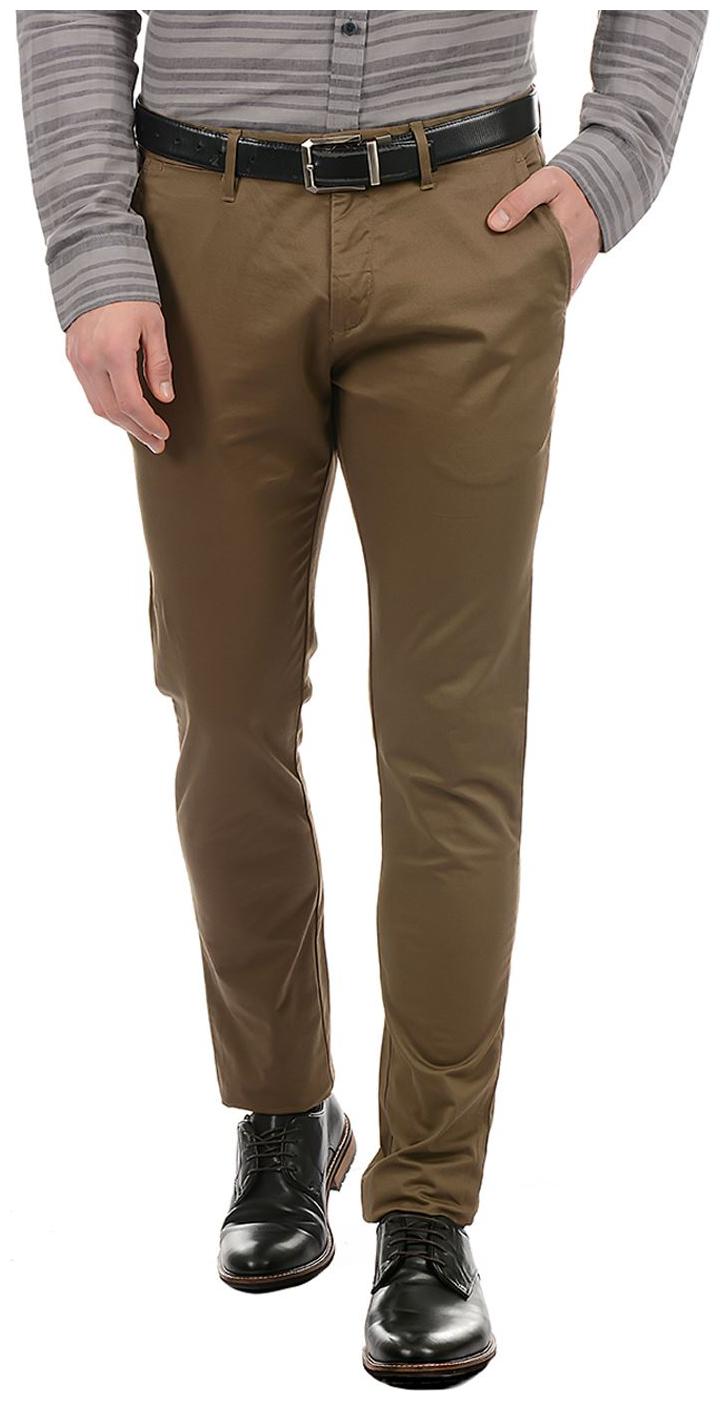 

True Blue Men Brown Solid Slim fit Regular trousers