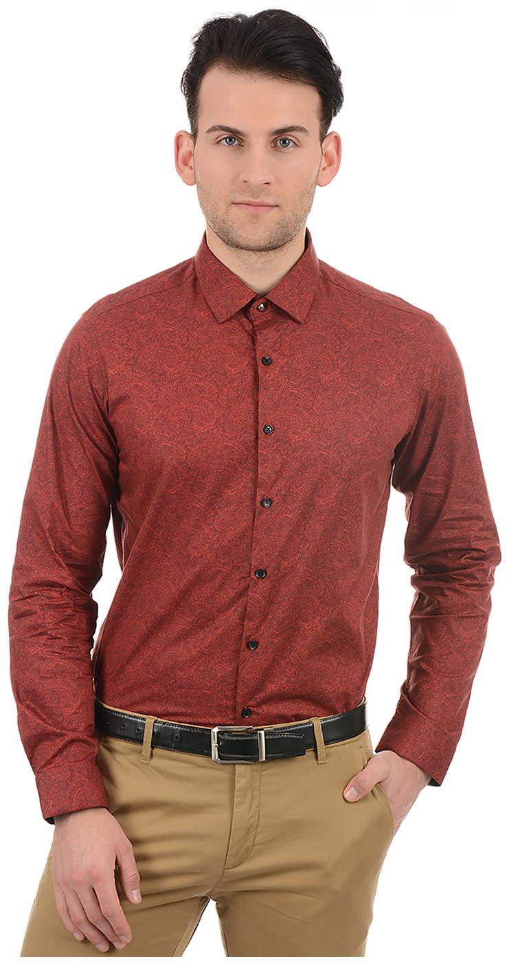 

True Blue Men Maroon Printed Slim Fit Casual Shirt