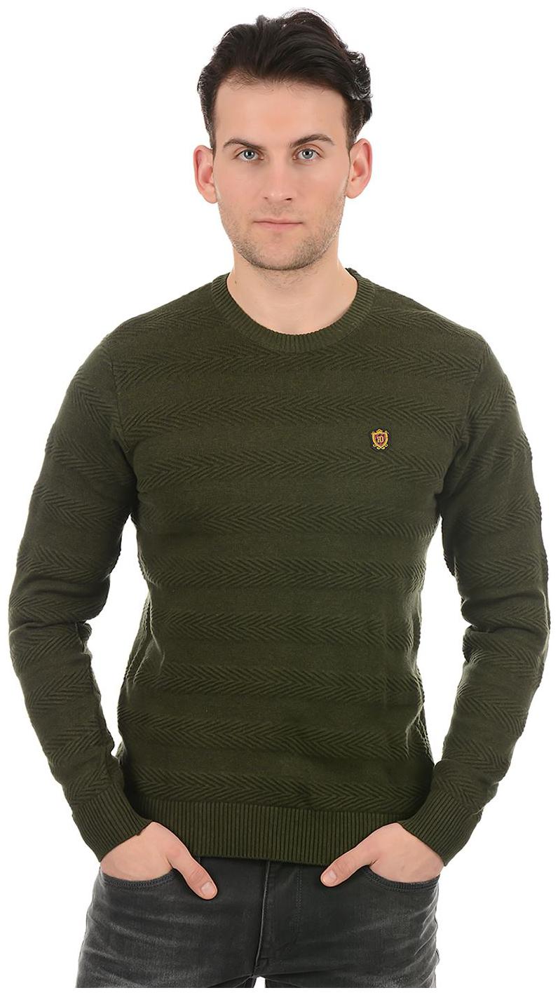 

True Blue Men Green Round neck Pullover