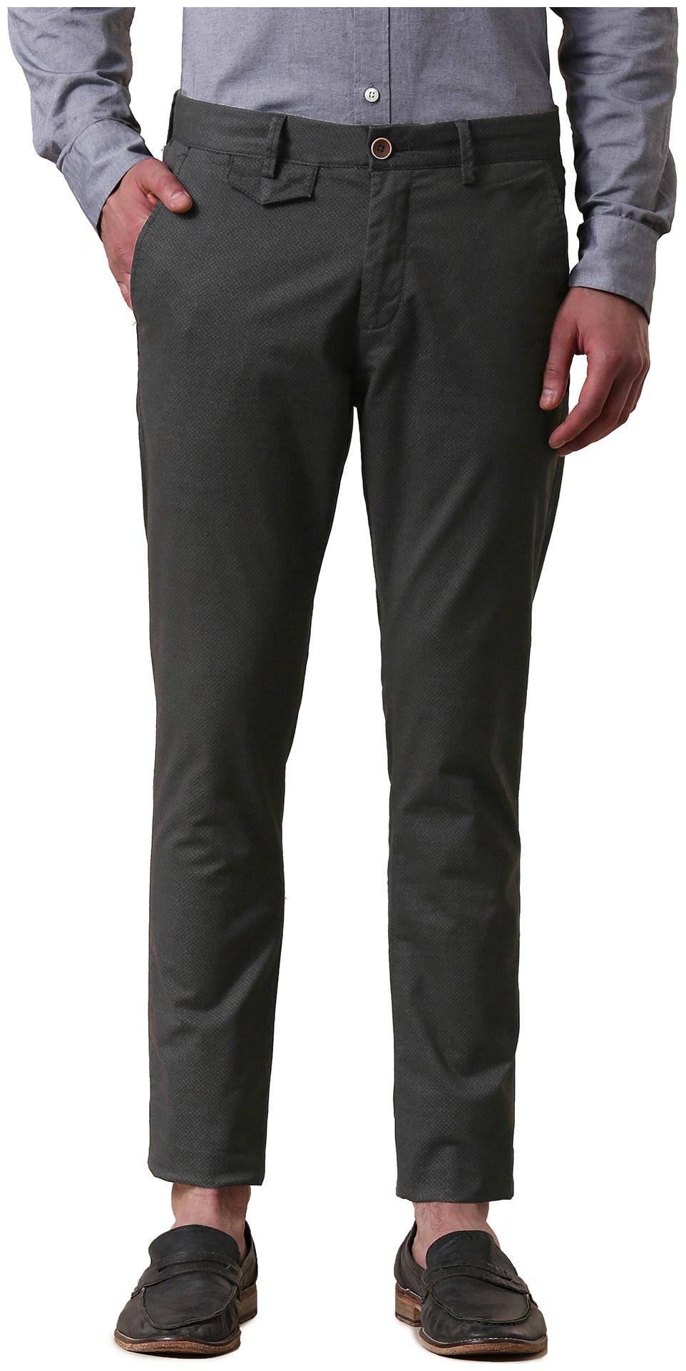 

True Blue Men Black Printed Slim fit Regular trousers