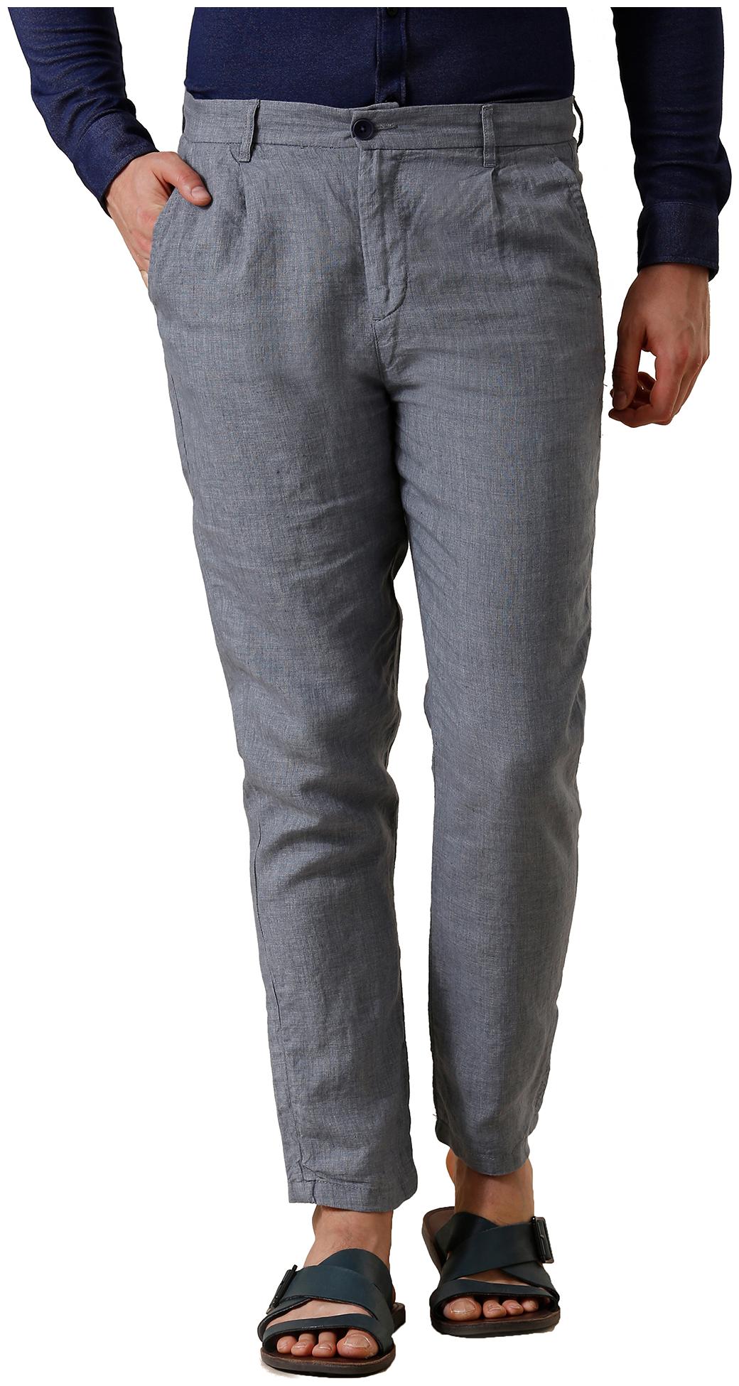

True Blue Men Grey Solid Slim fit Regular trousers