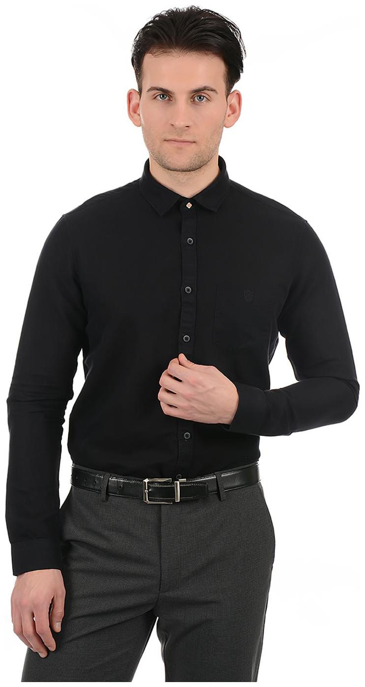 

True Blue Men Black Solid Slim Fit Casual Shirt