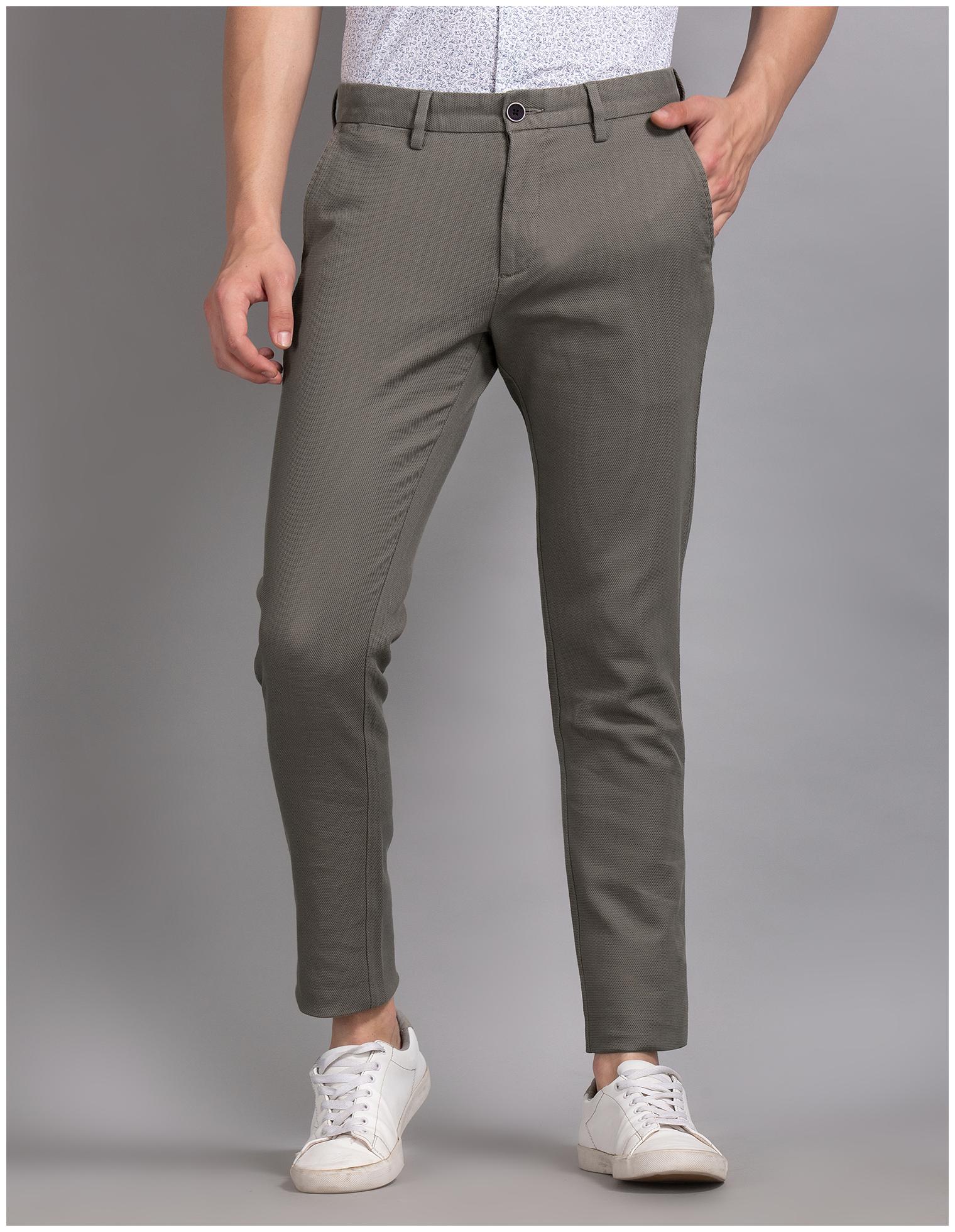 

True Blue Men Grey Solid Slim fit Regular trousers
