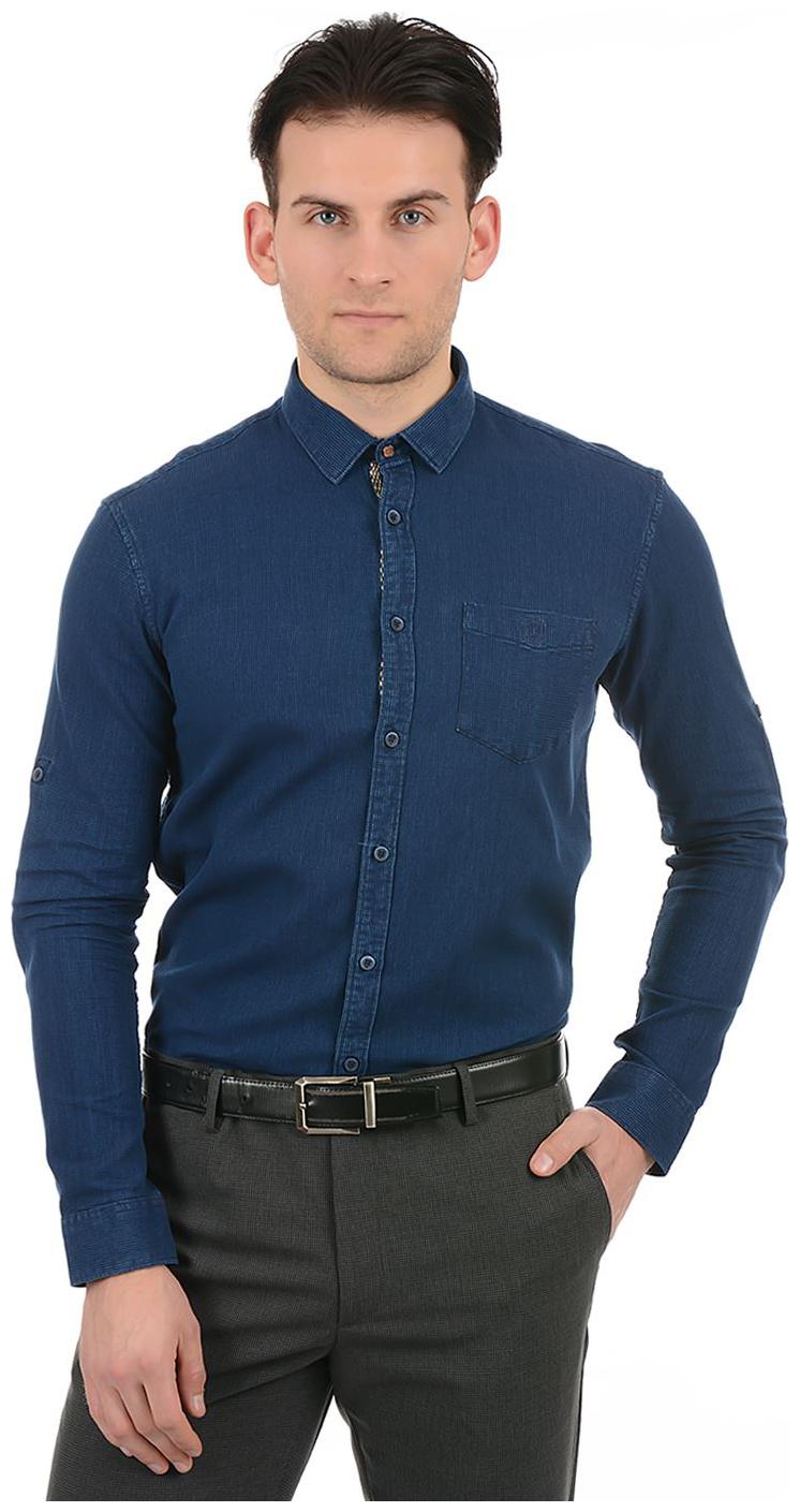 

True Blue Men Blue Solid Slim Fit Casual Shirt