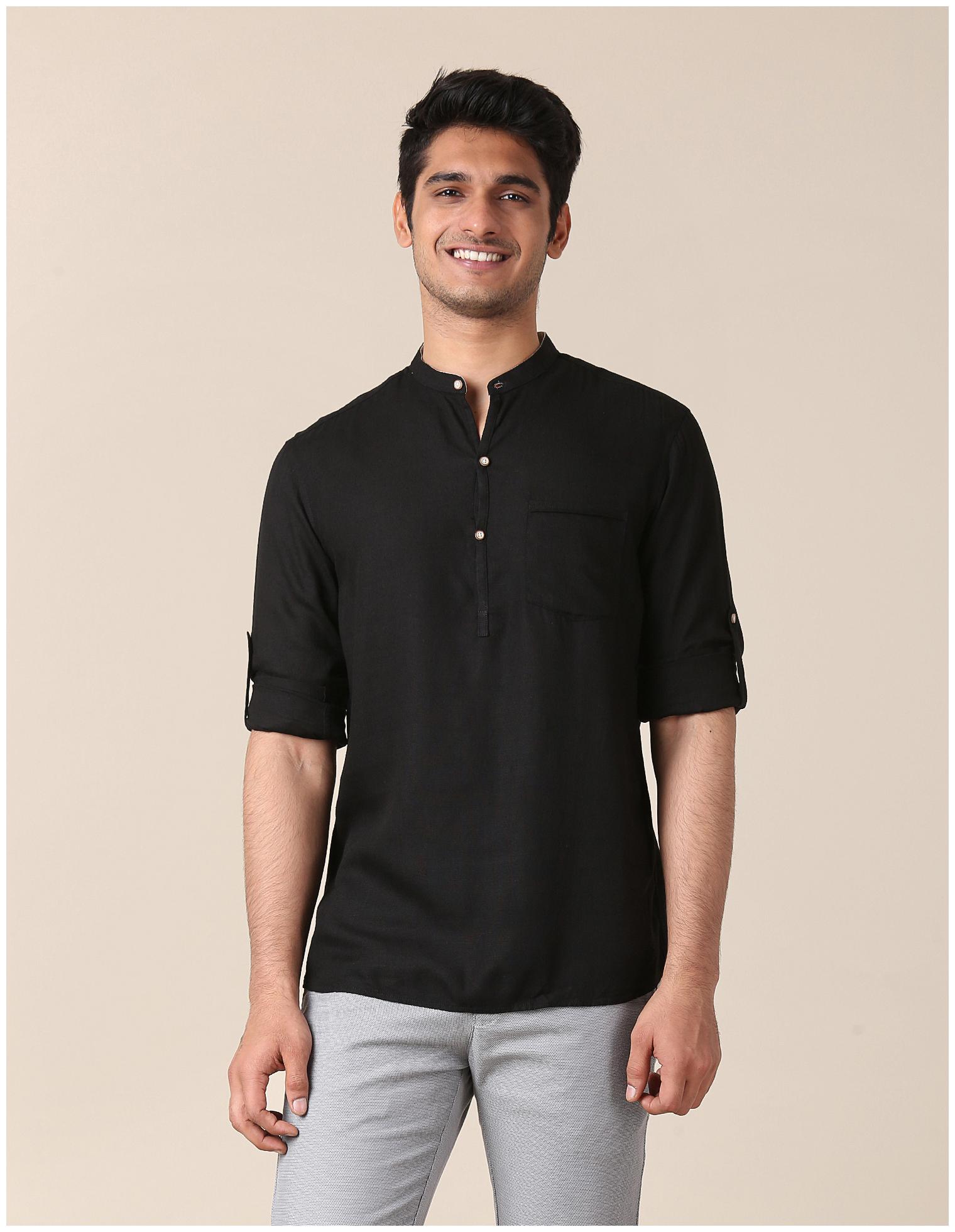 

True Blue Men Black Solid Slim Fit Casual Shirt