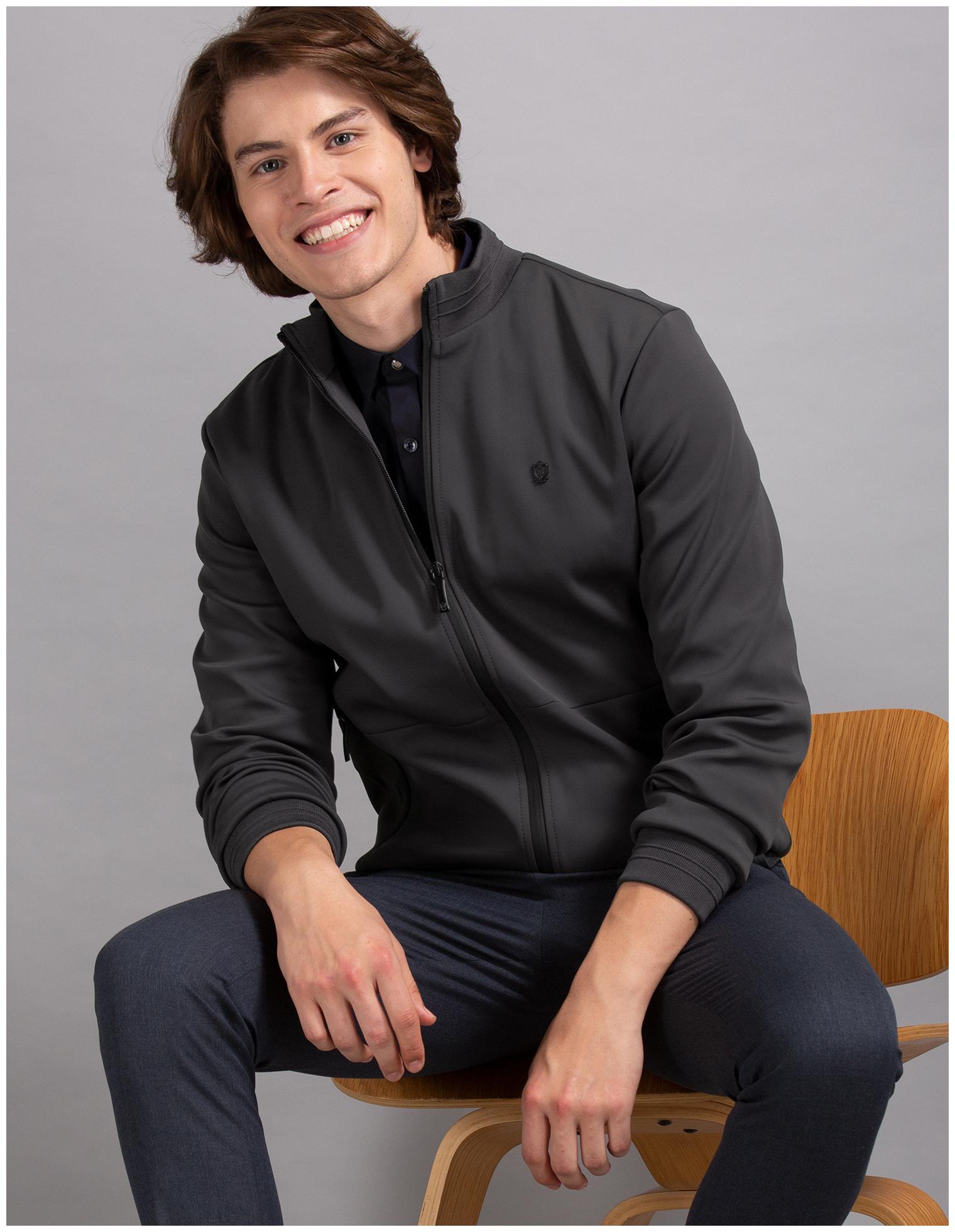 

True Blue Men Grey Solid Bomber jacket