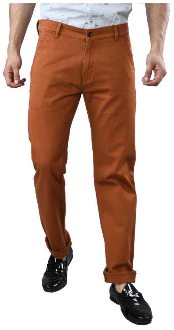 

TRUE INDIAN Men Brown Solid Regular fit Stain resistant Regular trousers