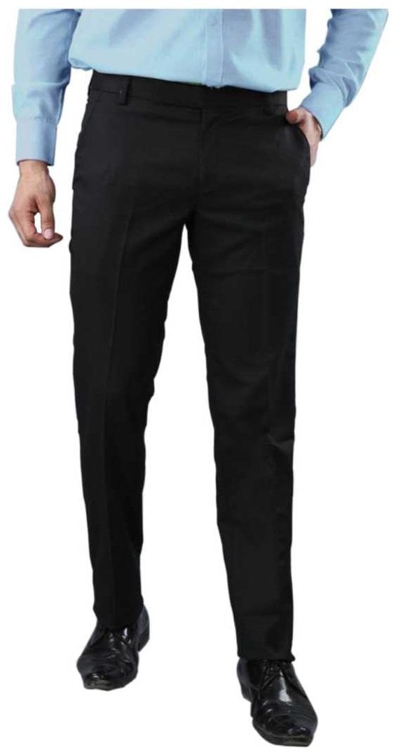

TRUE INDIAN Men Black Solid Regular fit Regular trousers