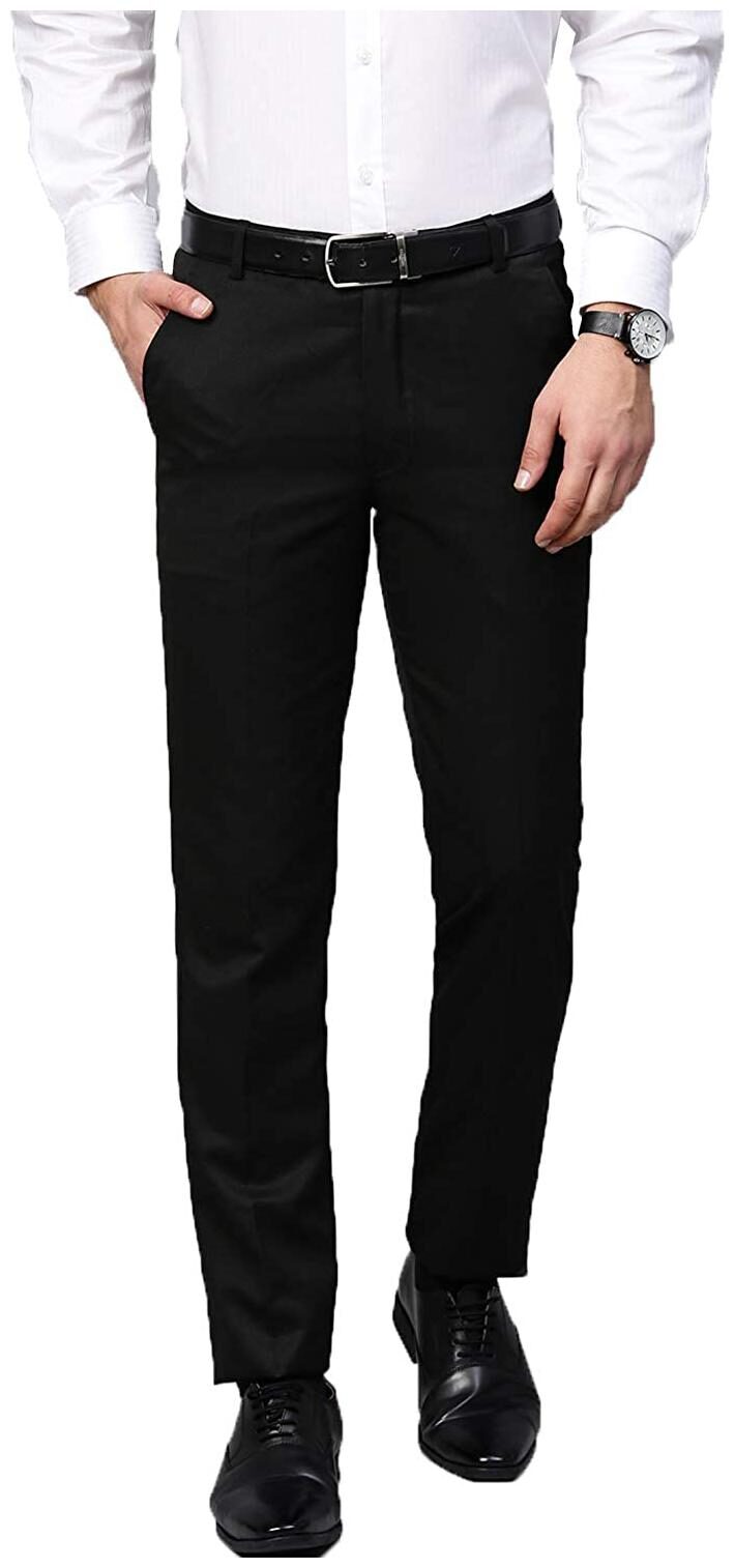 

TRUE INDIAN Men Solid Regular Fit Formal Trouser - Black